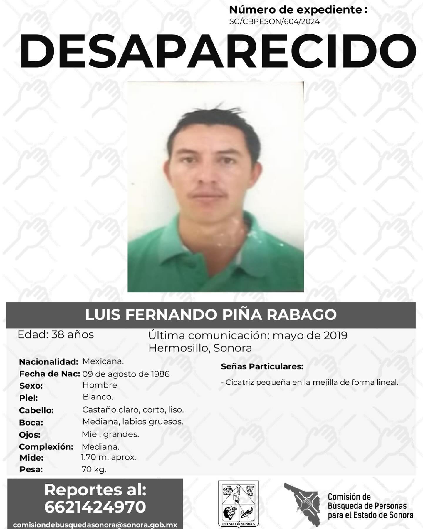 LUIS FERNANDO PIÑA RABAGO - DESAPARECIDO