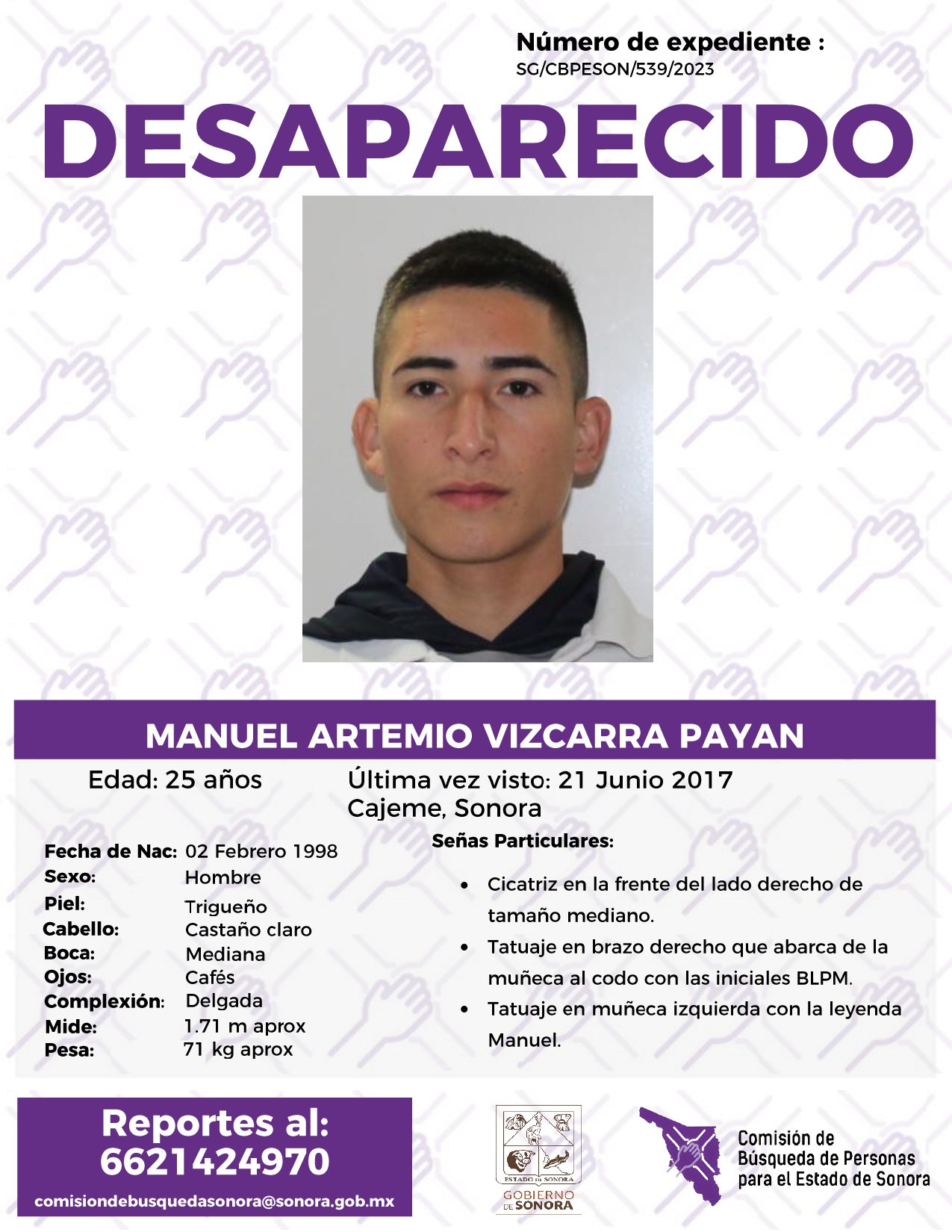 MANUEL ARTEMIO VIZCARRA PAYAN - DESAPARECIDO