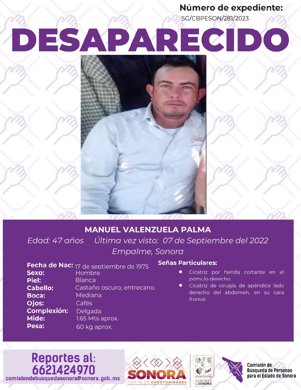 MANUEL VALENZUELA PALMA - DESAPARECIDO