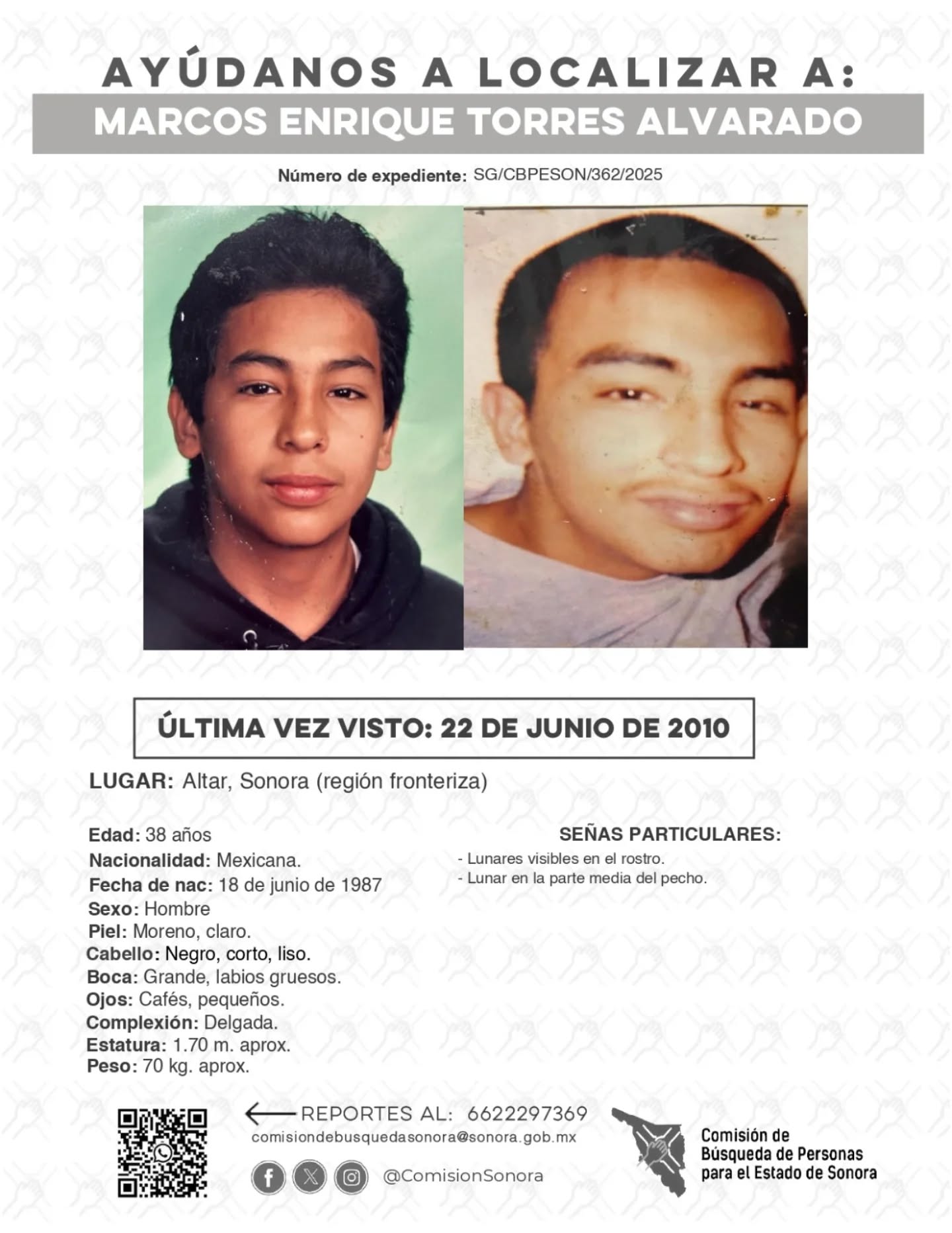 MARCOS ENRIQUE TORRES ALVARADO - DESAPARECIDO