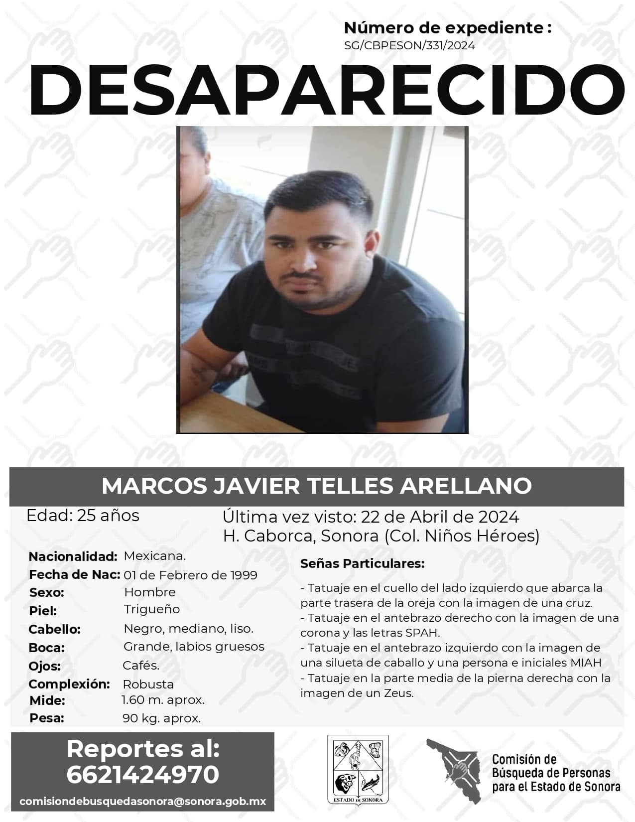MARCOS JAVIER TELLES ARELLANO - DESAPARECIDO
