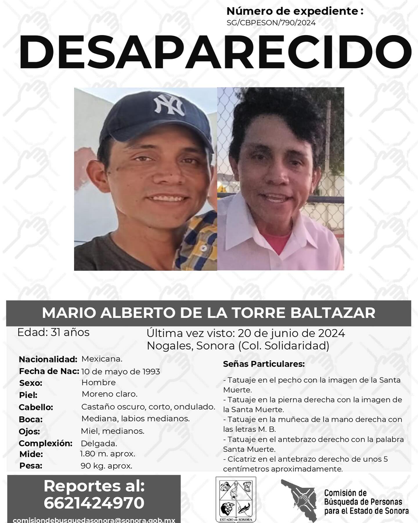 MARIO ALBERTO DE LA TORRE BALTAZAR - DESAPARECIDO