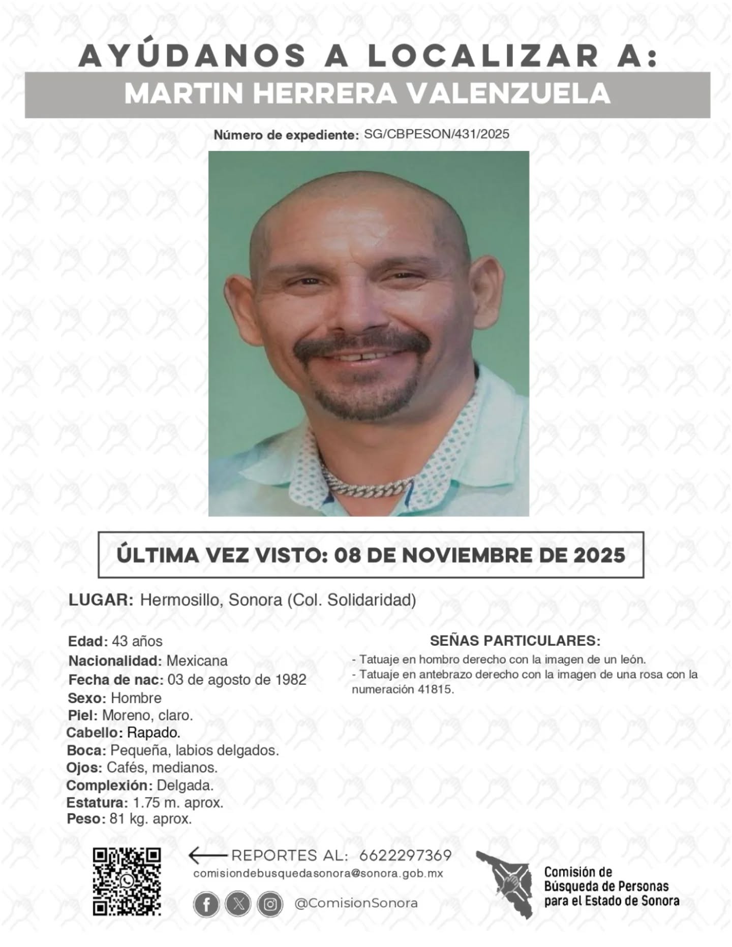 MARTIN HERRERA VALENZUELA - DESAPARECIDO