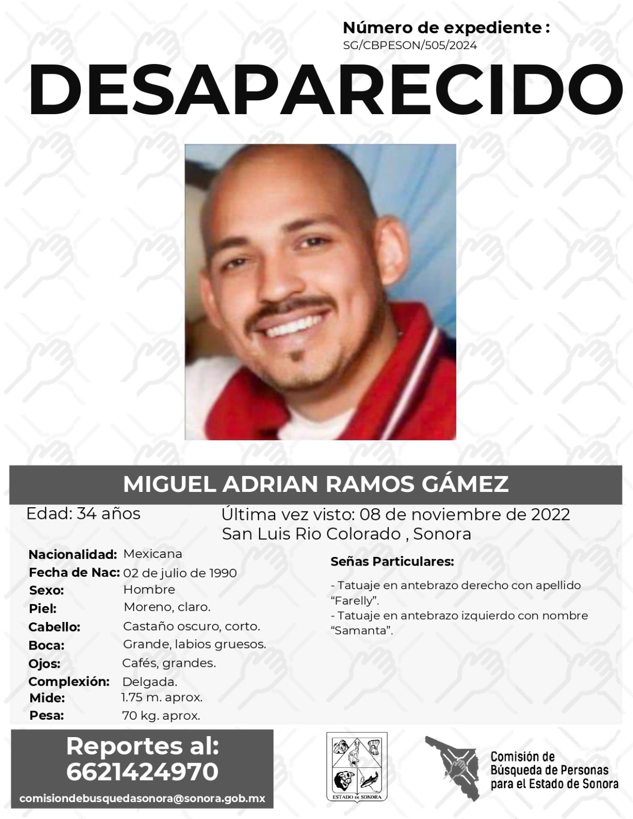 MIGUEL ADRIAN RAMOS GÁMEZ - DESAPARECIDO