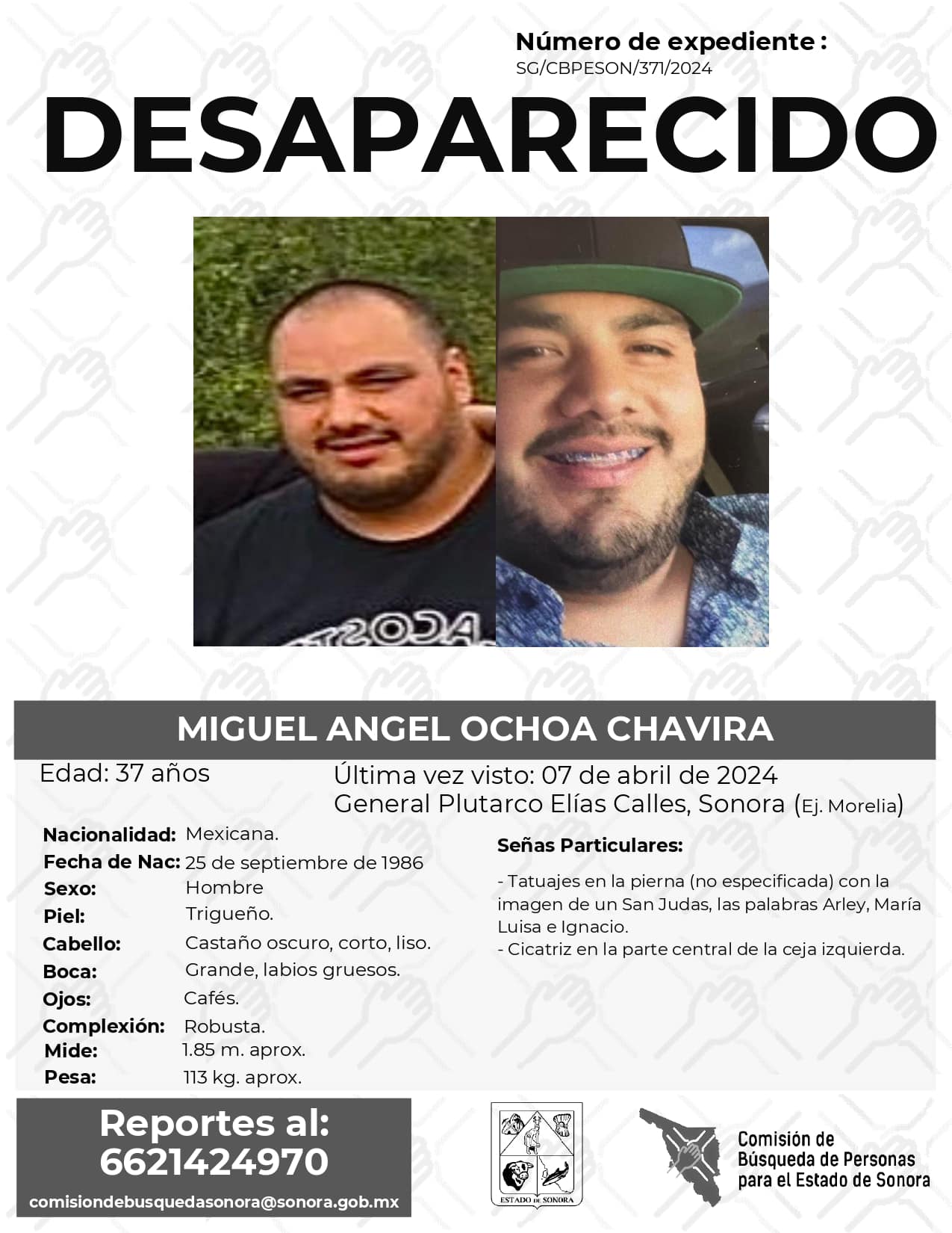 MIGUEL ANGEL OCHOA CHAVIRA - DESAPARECIDO