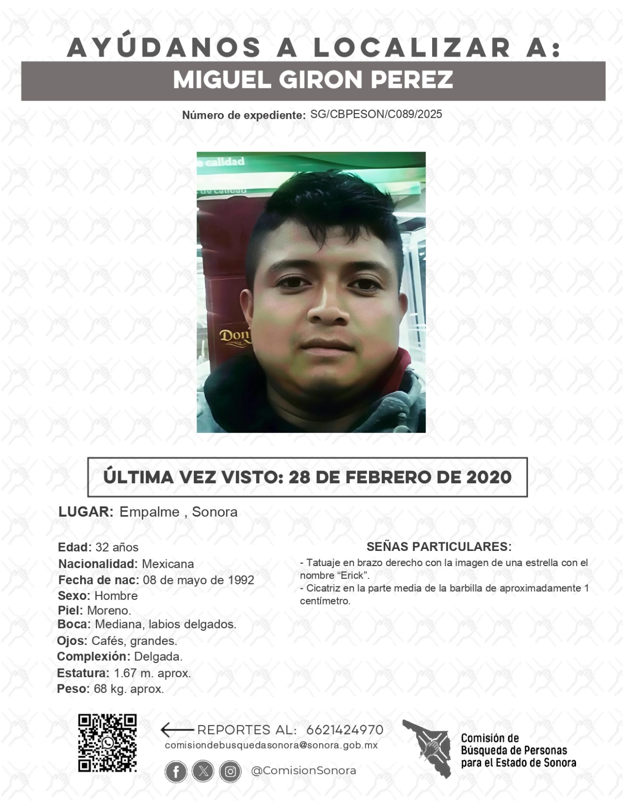 MIGUEL GIRON PEREZ - DESAPARECIDO