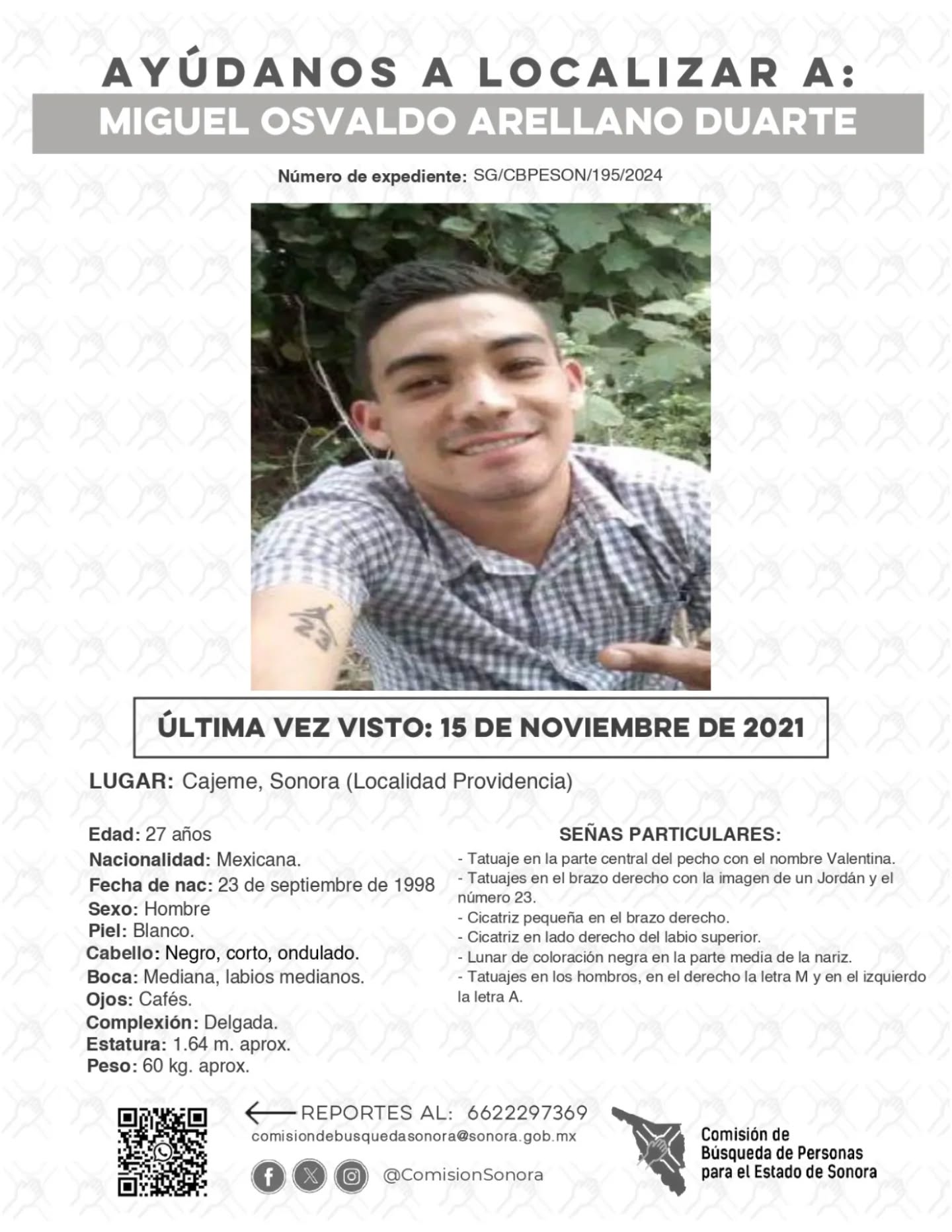 MIGUEL OSVALDO ARELLANO DUARTE - DESAPARECIDO