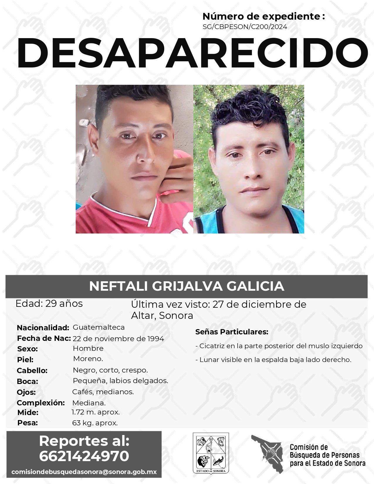 NEFTALI GRIJALVA GALICIA - DESAPARECIDO