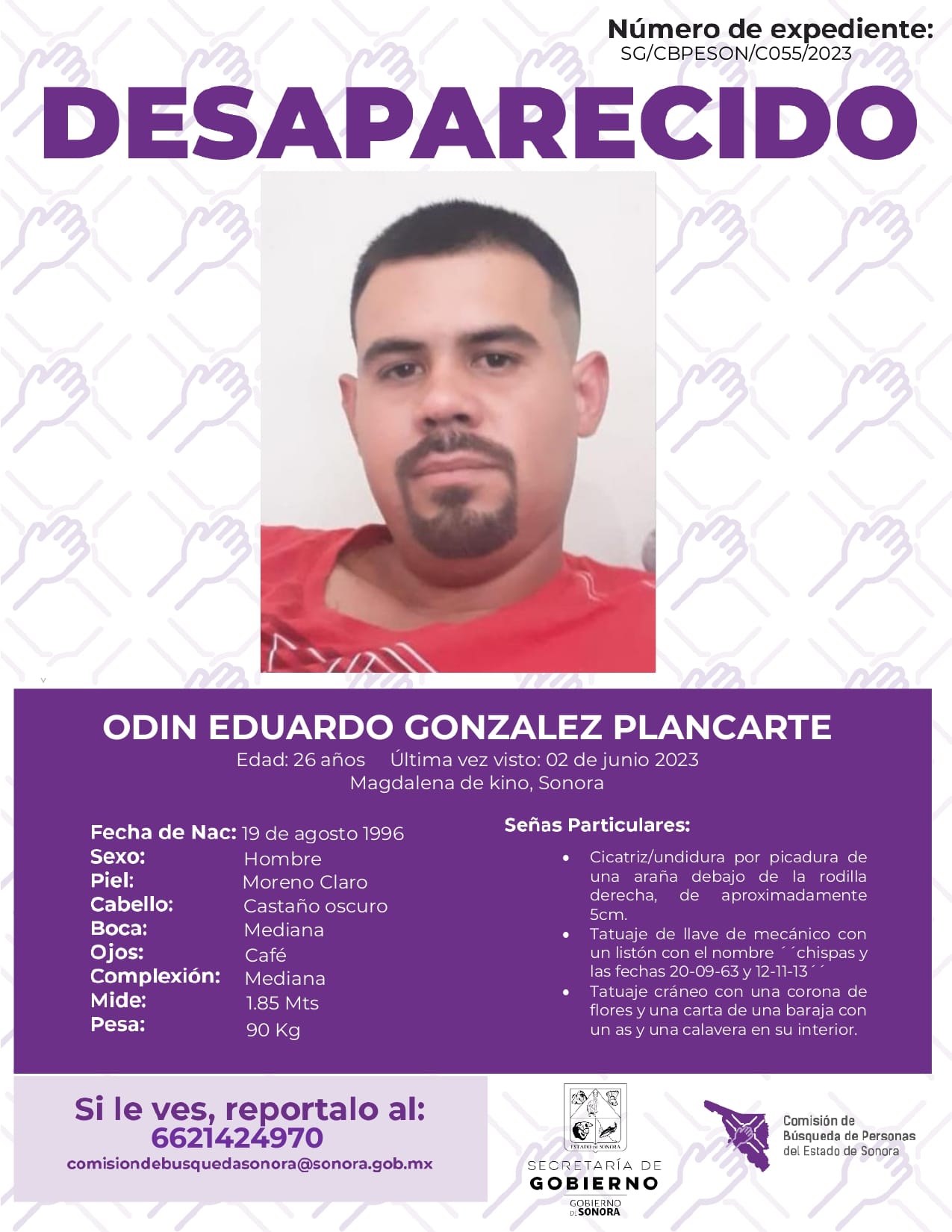 ODIN EDUARDO GONZALEZ PLANCARTE - DESAPARECIDO