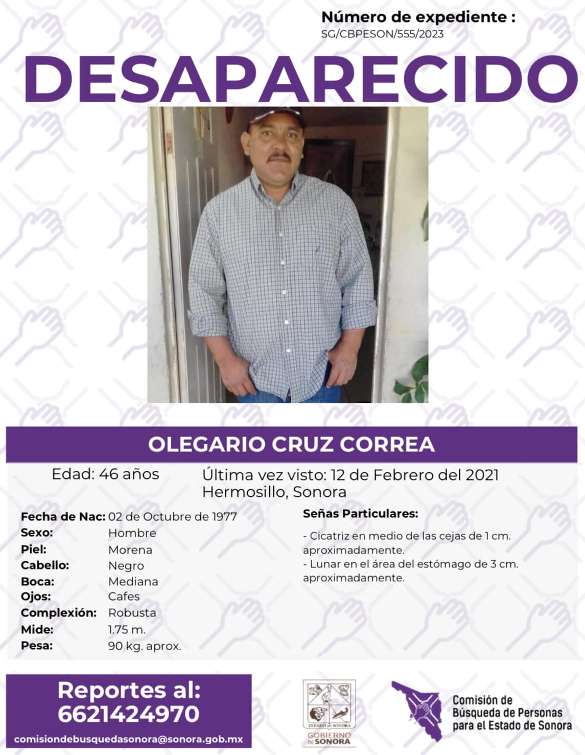 OLEGARIO CRUZ CORREA - DESAPARECIDO