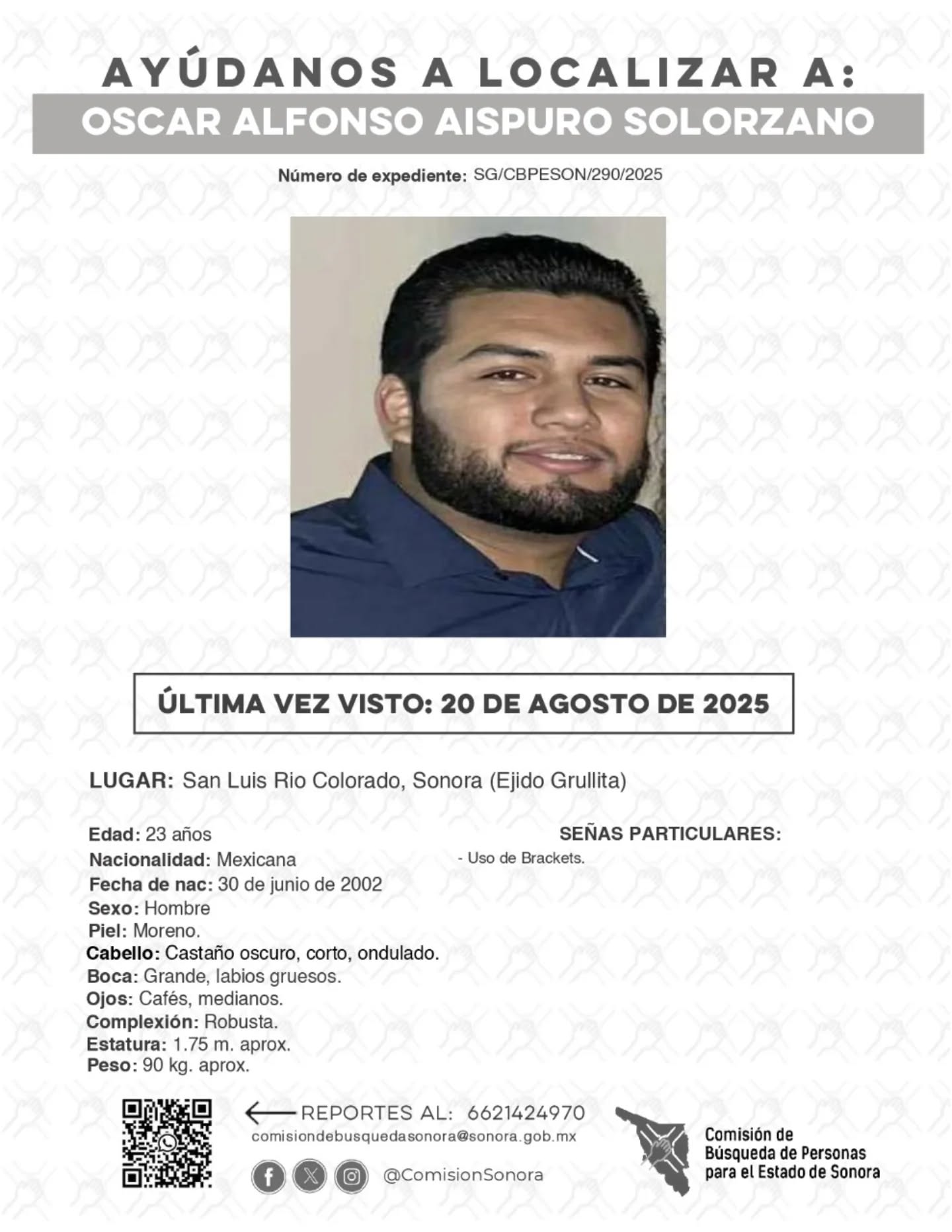 OSCAR ALFONSO AISPURO SOLORZANO - DESAPARECIDO