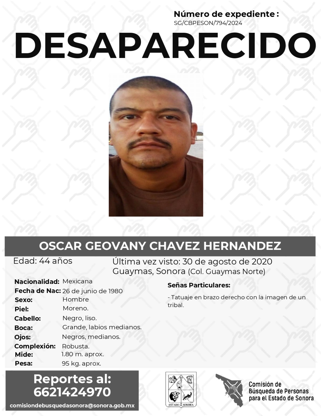 OSCAR GEOVANY CHAVEZ HERNANDEZ - DESAPARECIDO