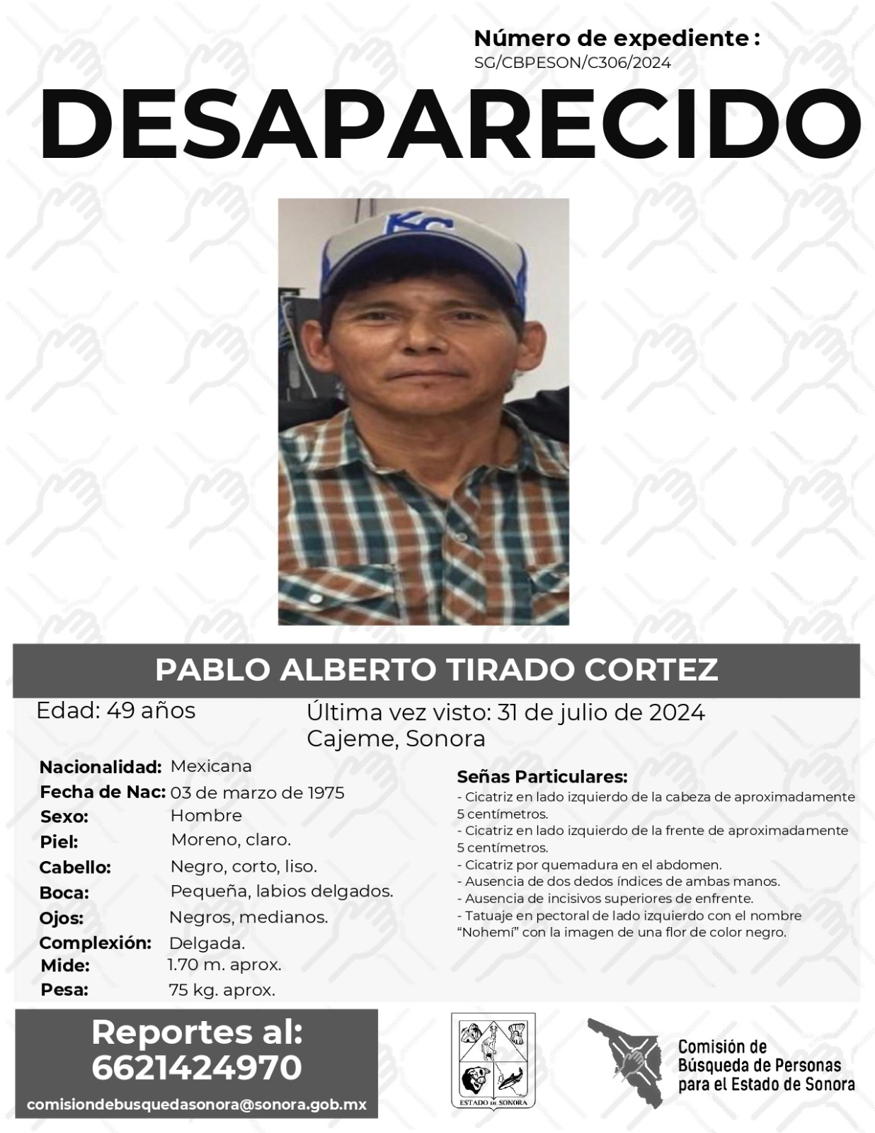 PABLO ALBERTO TIRADO CORTEZ - DESAPARECIDO