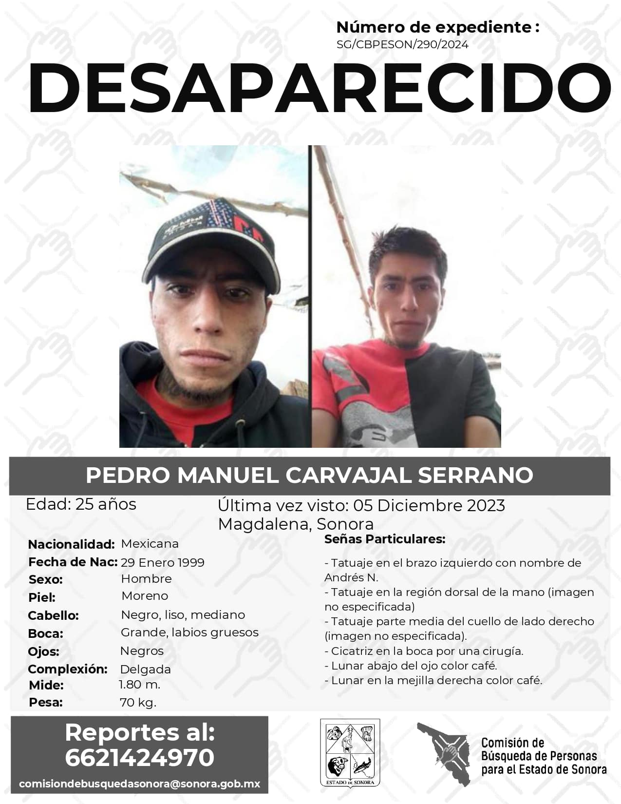 PEDRO MANUEL CARVAJAL SERRANO - DESAPARECIDO