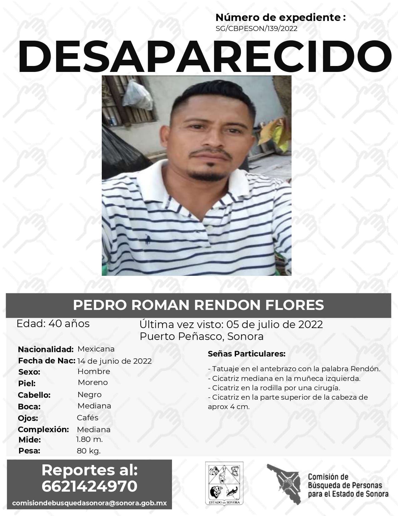 PEDRO ROMAN RENDON FLORES - DESAPARECIDO