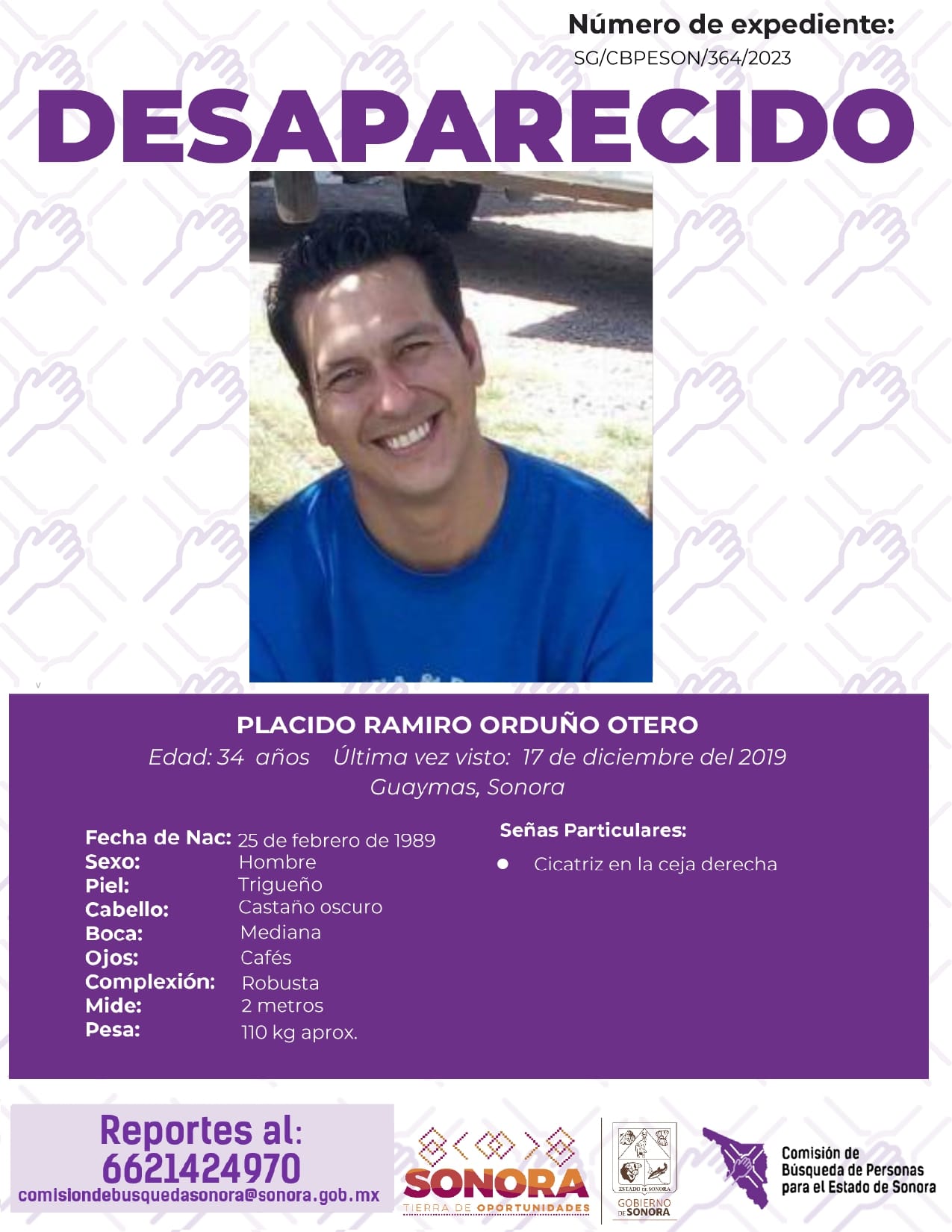 PLACIDO RAMIRO ORDUÑO OTERO - DESAPARECIDO