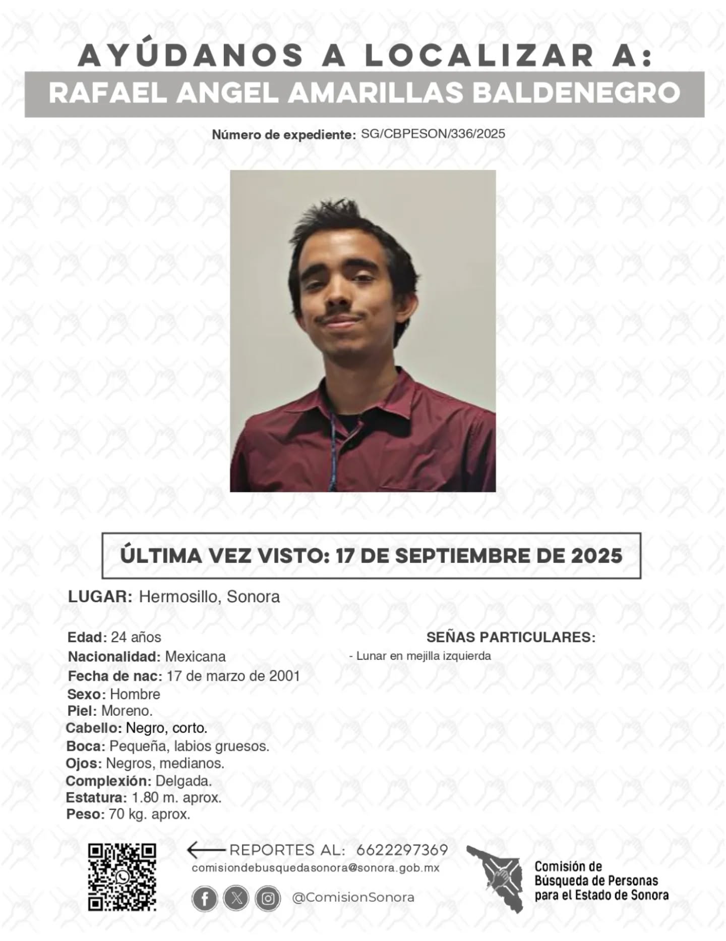 RAFAEL ANGEL AMARILLAS BALDENEGRO - DESAPARECIDO