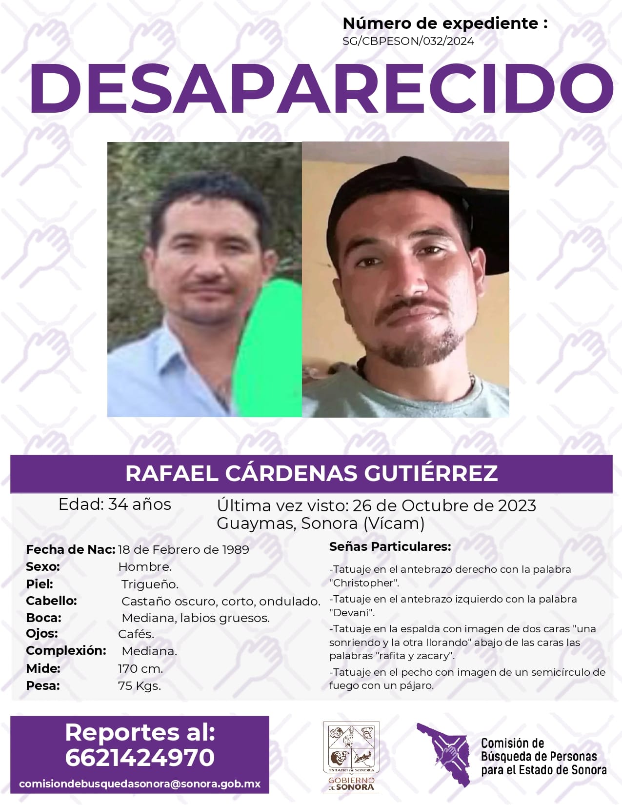 RAFAEL CÁRDENAS GUTIÉRREZ - DESAPARECIDO