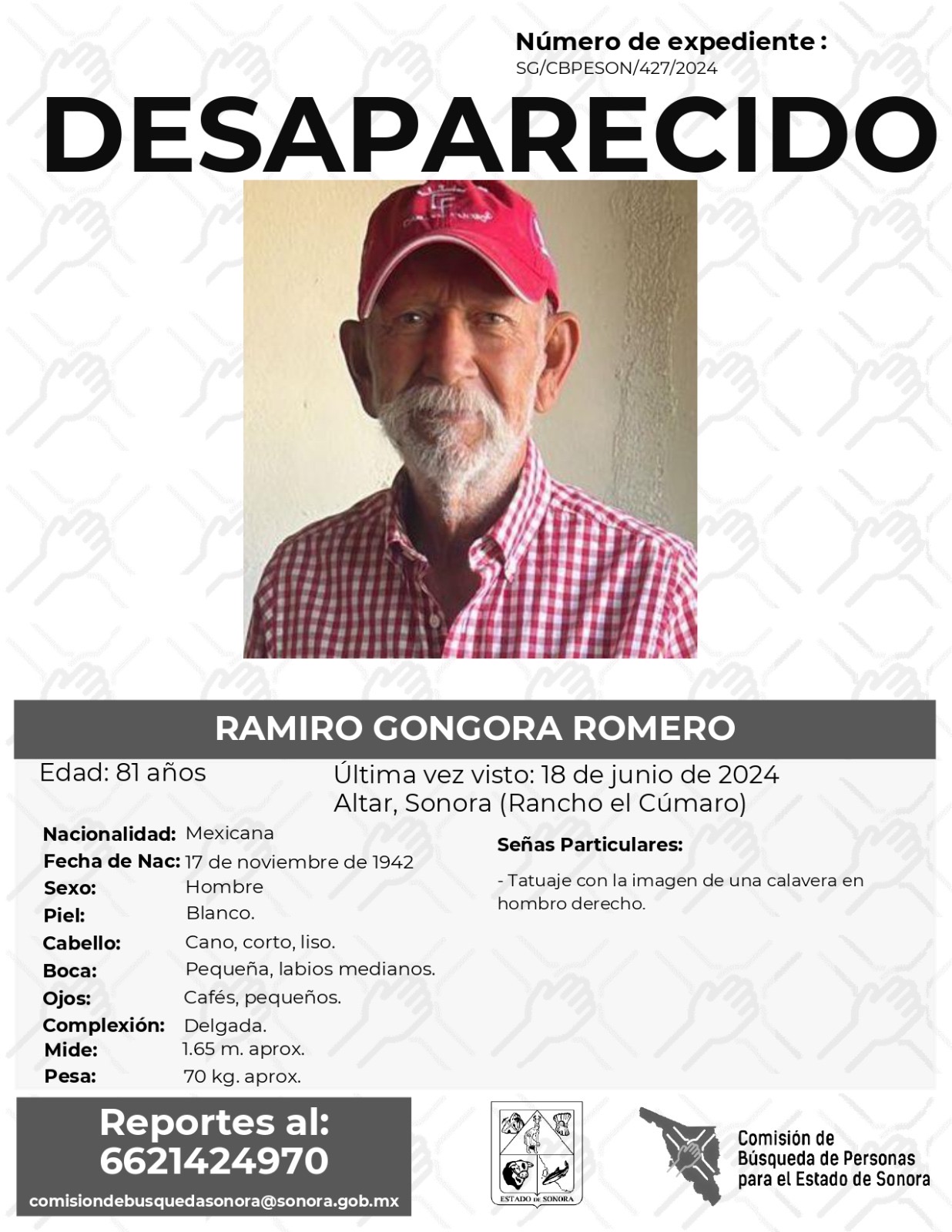 RAMIRO GONGORA ROMERO - DESAPARECIDO