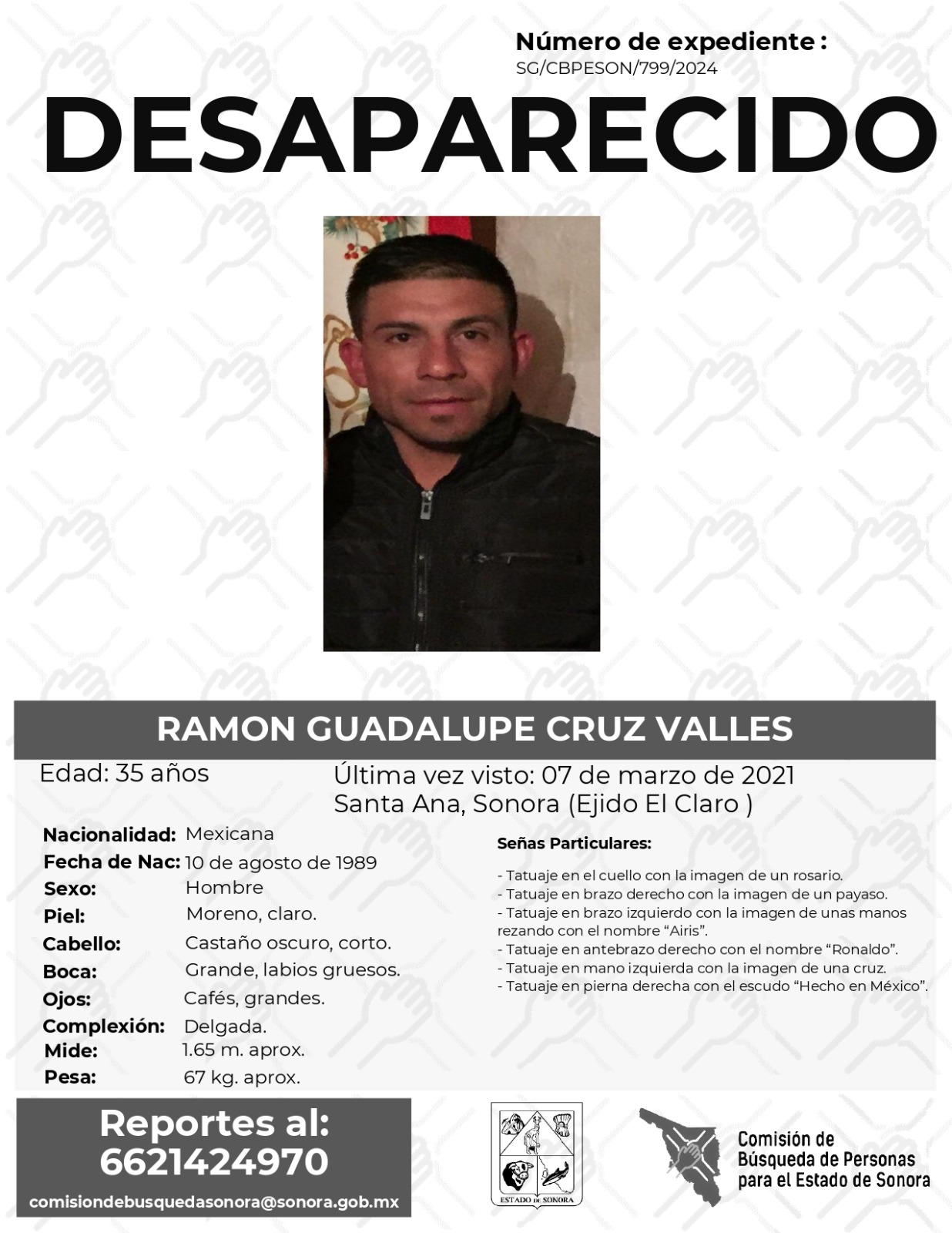 RAMON GUADALUPE CRUZ VALLES - DESAPARECIDO