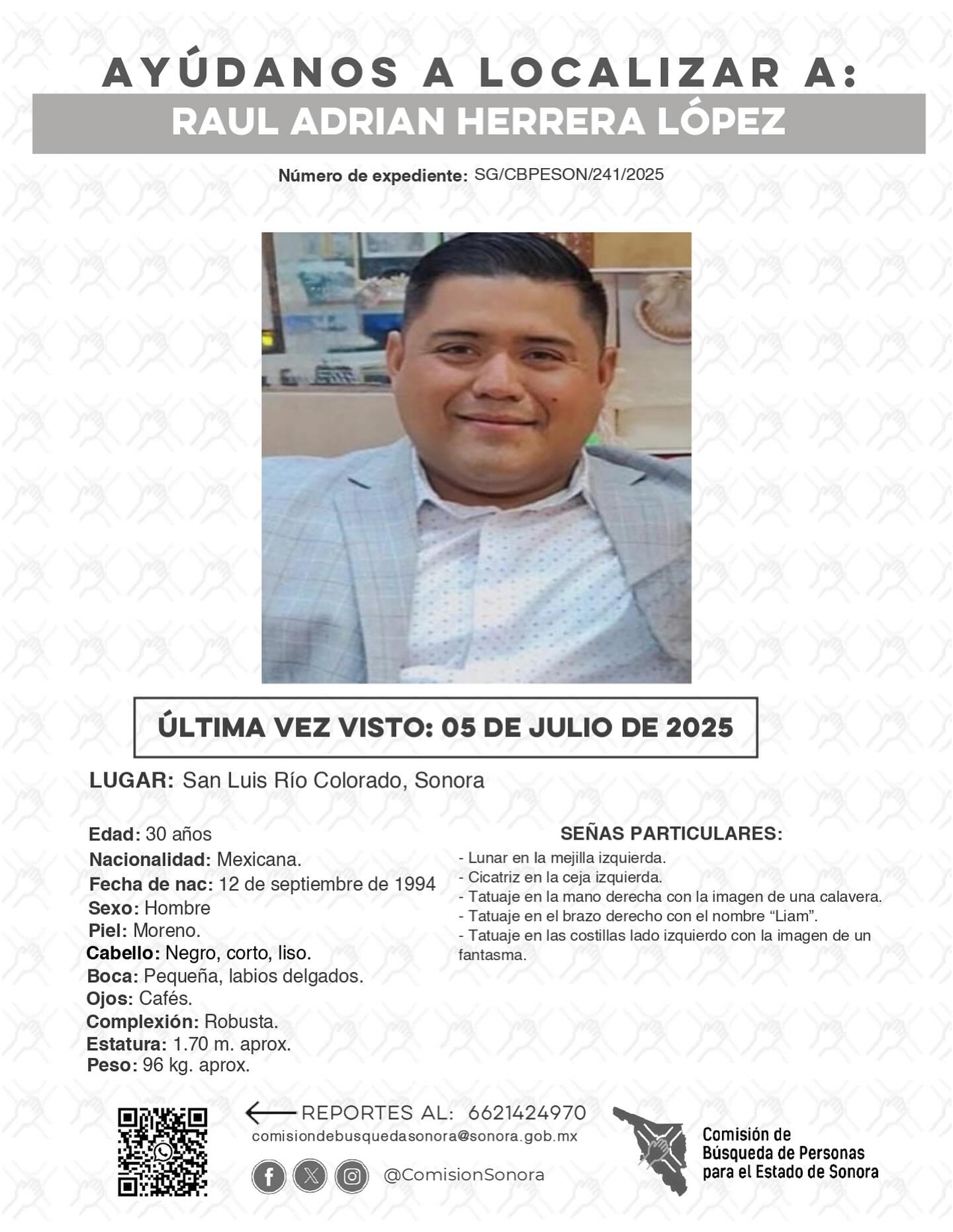 RAUL ADRIAN HERRERA LOPEZ - DESAPARECIDO