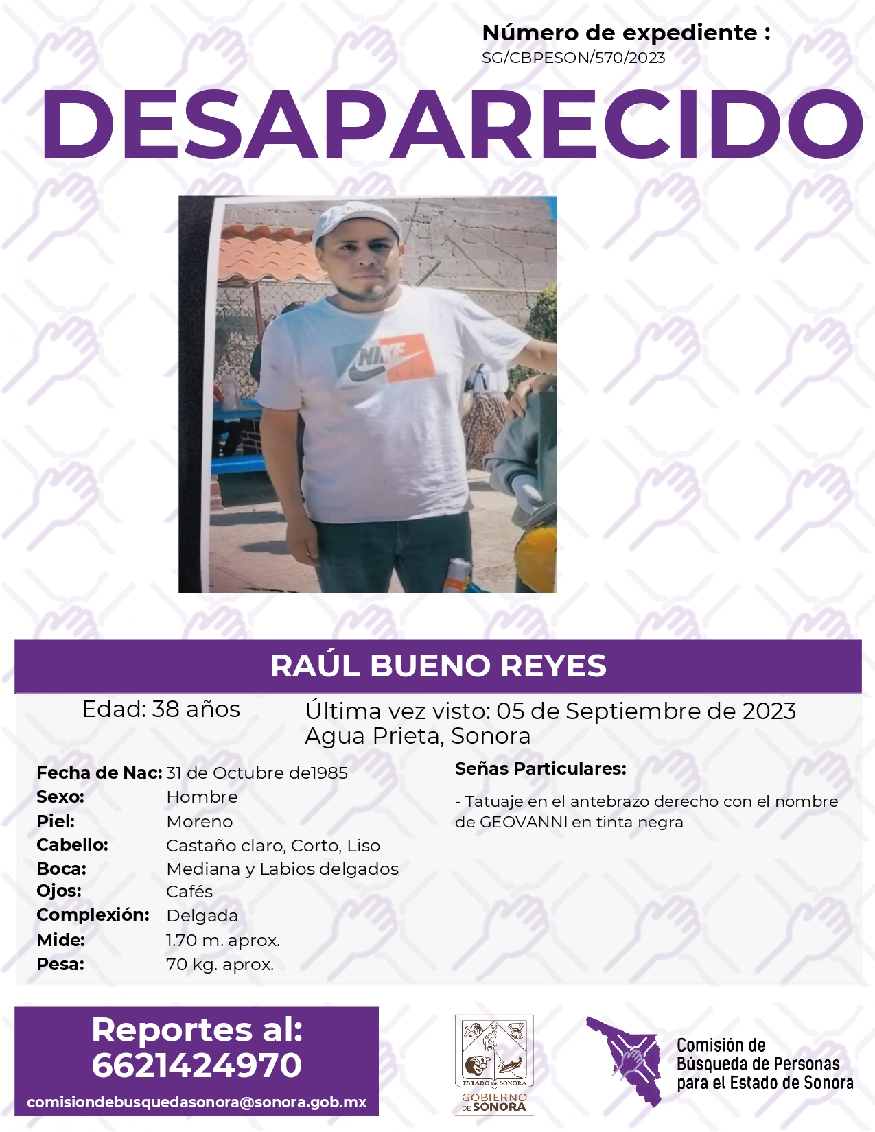 RAÚL BUENO REYES - DESAPARECIDO