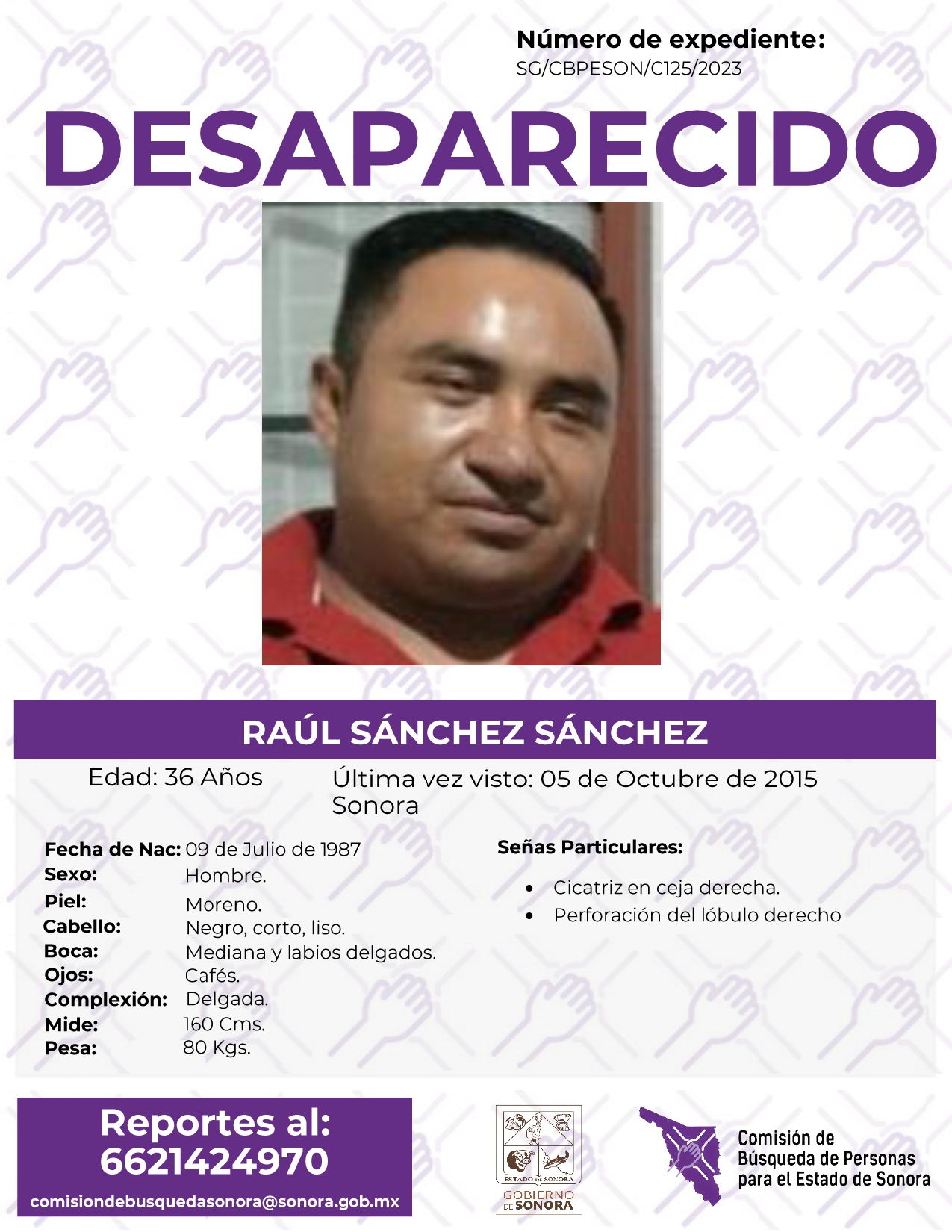 RAÚL SÁNCHEZ SÁNCHEZ - DESAPARECIDO