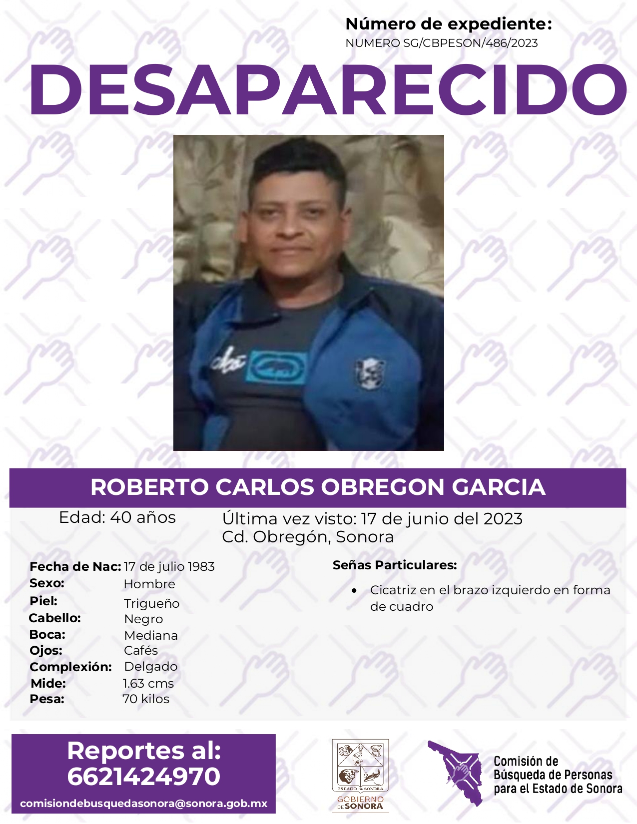 ROBERTO CARLOS OBREGON GARCIA - DESAPARECIDO