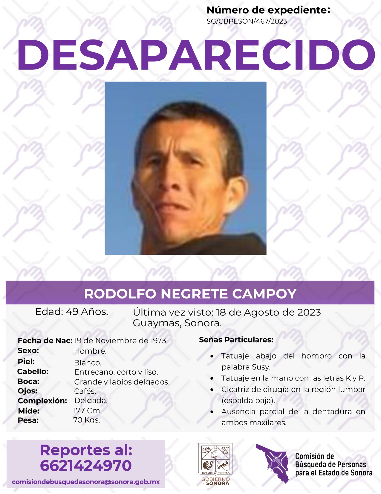 RODOLFO NEGRETE CAMPOY - DESAPARECIDO