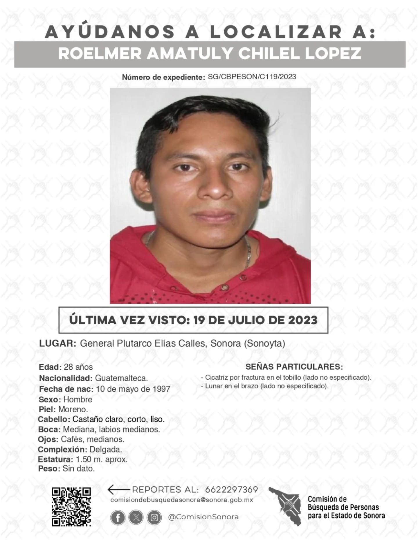 ROELMER AMATULY CHILEL LOPEZ - DESAPARECIDO