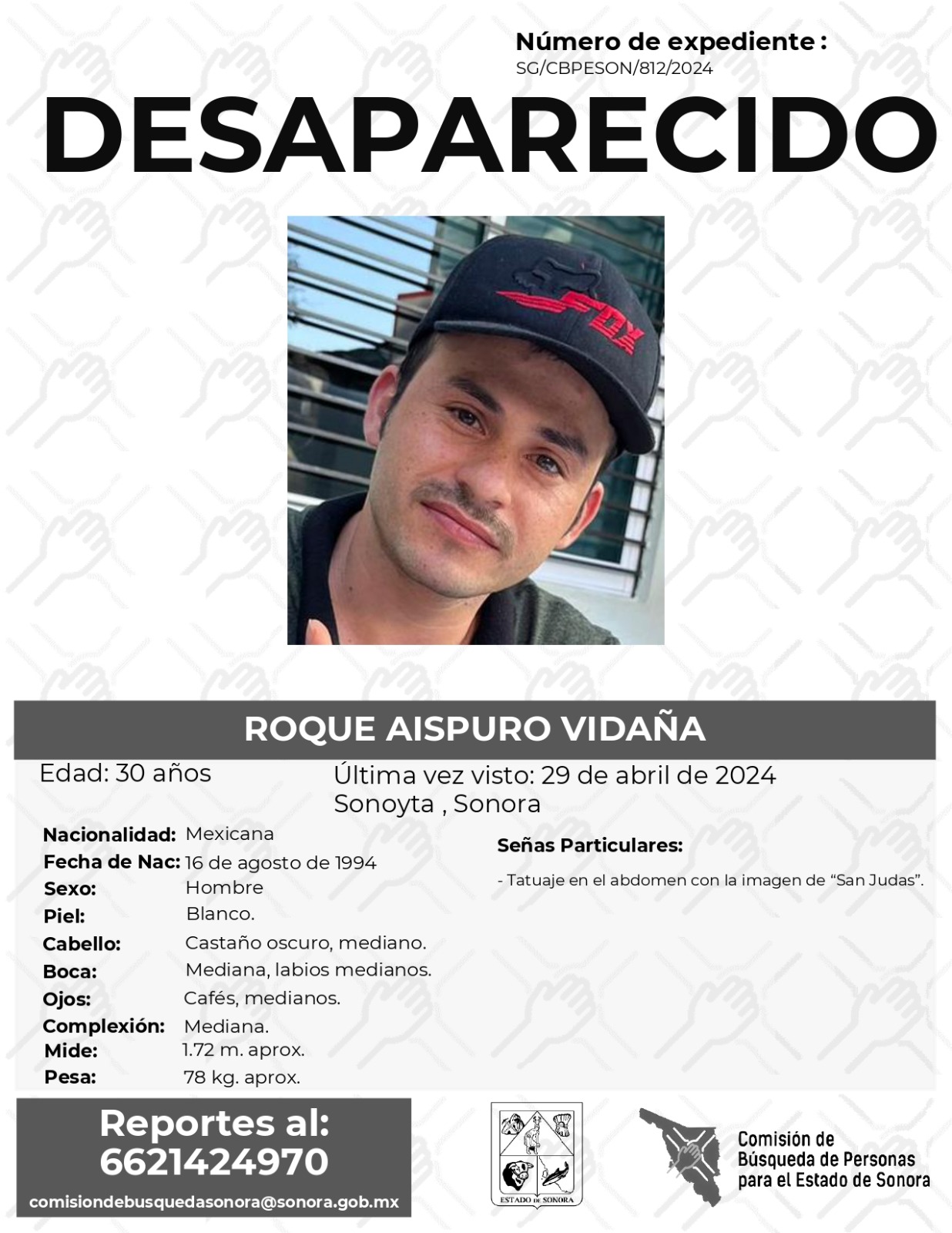 ROQUE AISPURO VIDAÑA - DESAPARECIDO