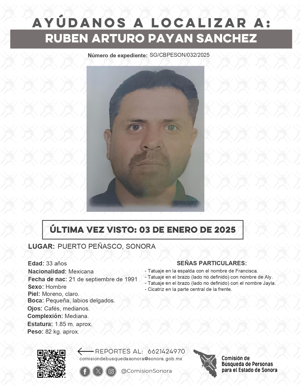 RUBEN ARTURO PAYAN SANCHEZ - DESAPARECIDO