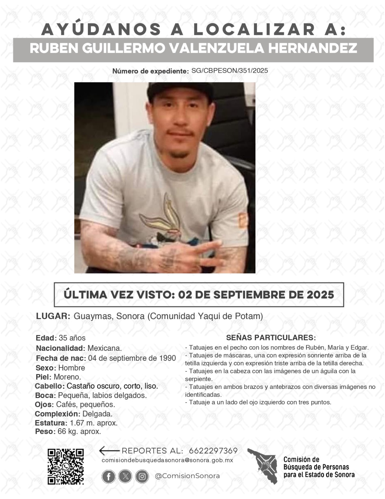 RUBEN GUILLERMO VALENZUELA HERNANDEZ - DESAPARECIDO