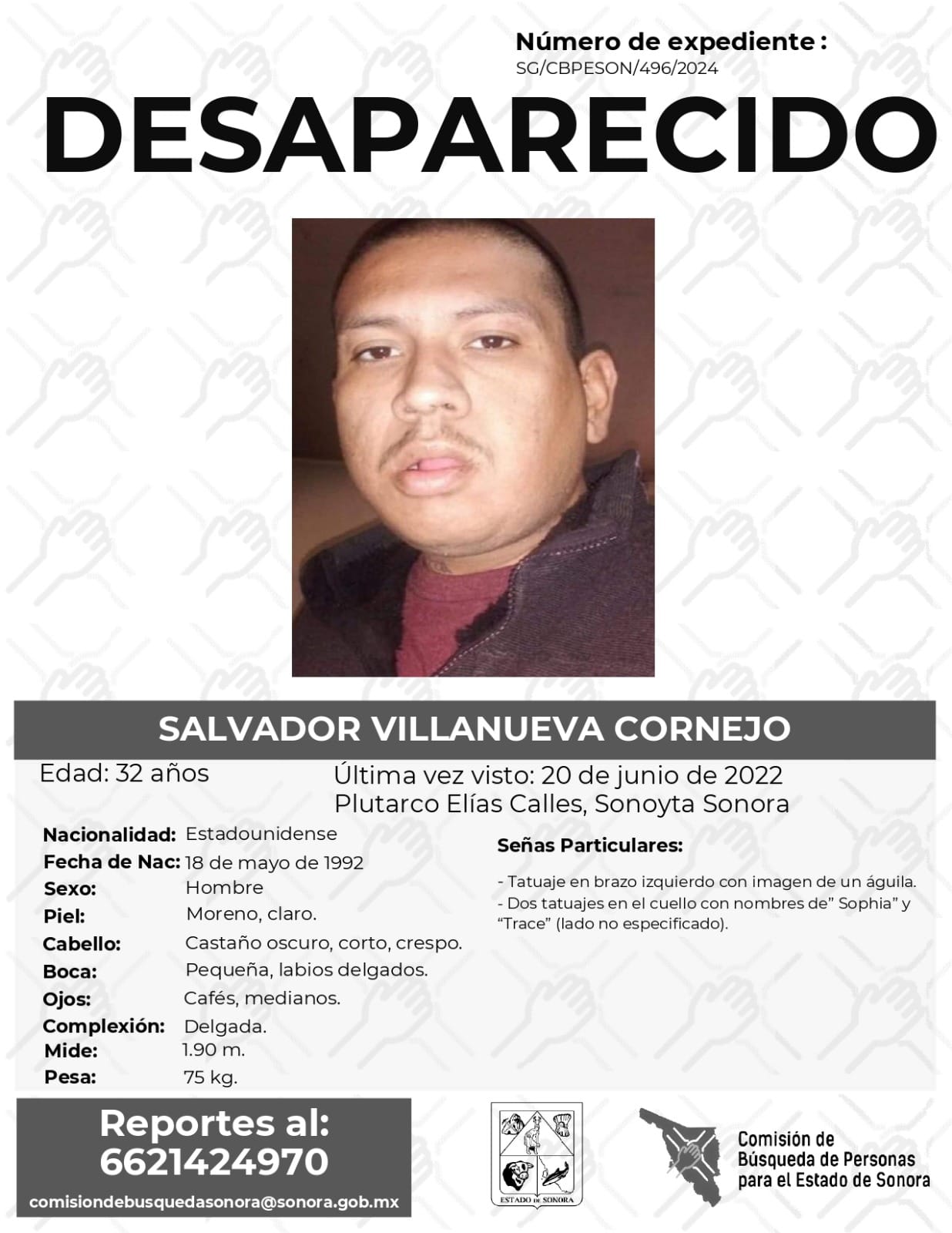 SALVADOR VILLANUEVA CORNEJO - DESAPARECIDO