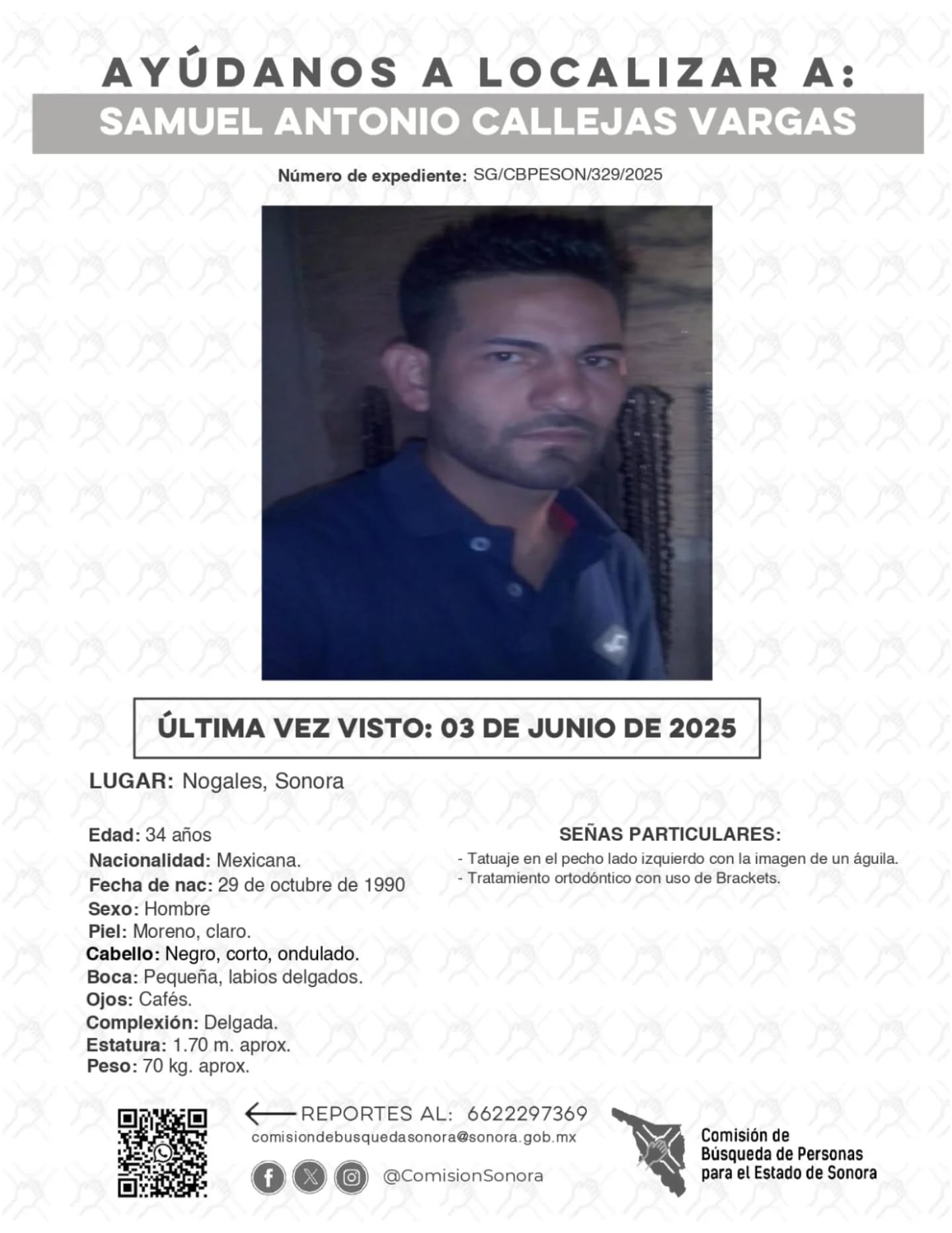 SAMUEL ANTONIO CALLEJAS VARGAS - DESAPARECIDO