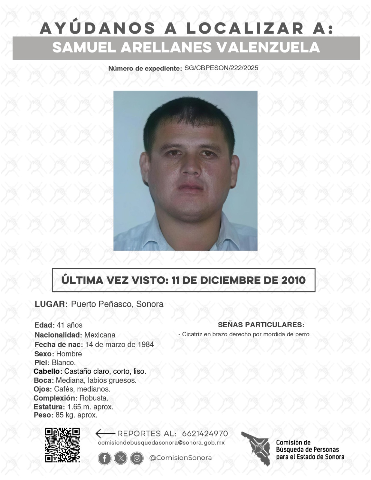 SAMUEL ARELLANES VALENZUELA - DESAPARECIDO