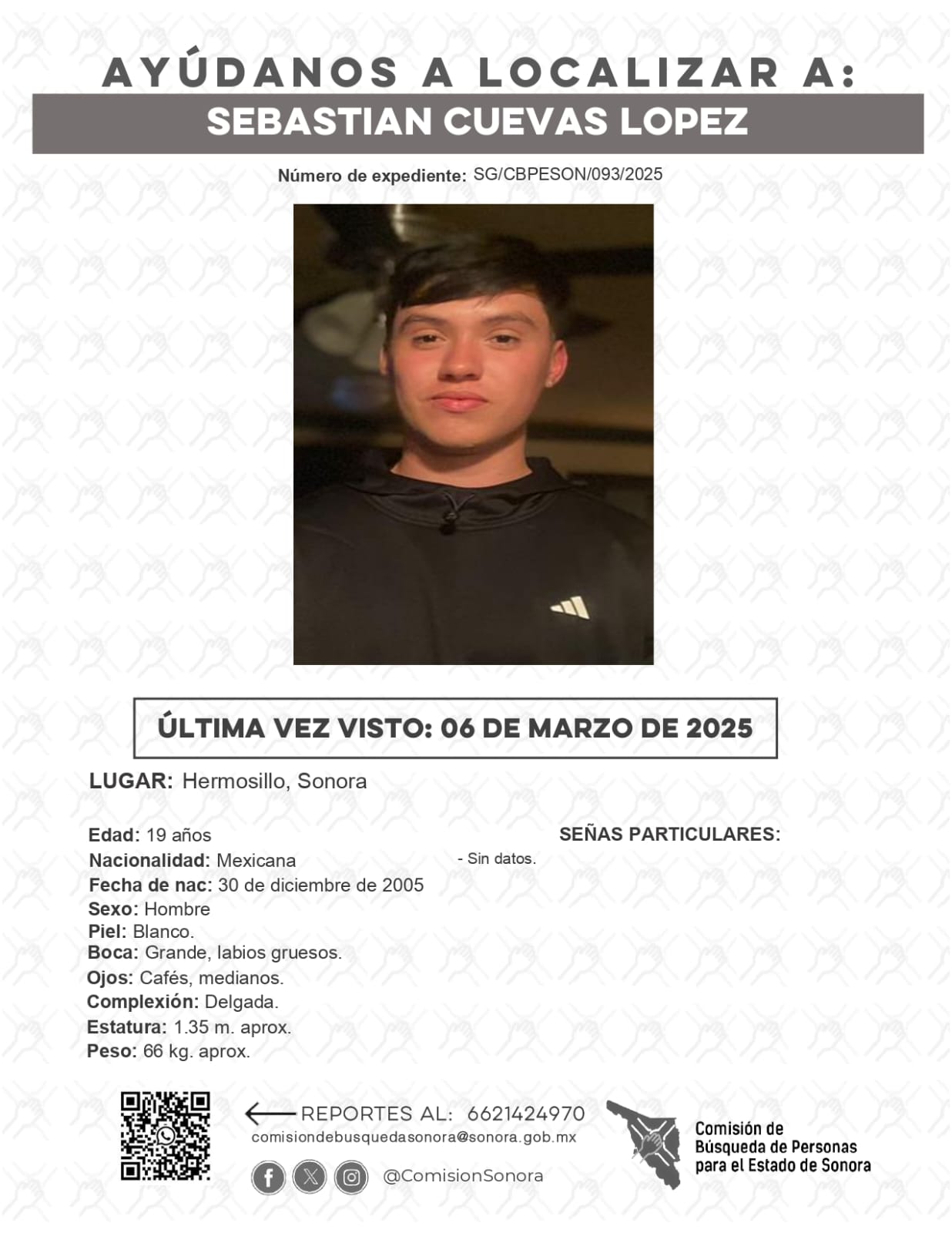 SEBASTIAN CUEVAS LOPEZ - DESAPARECIDO