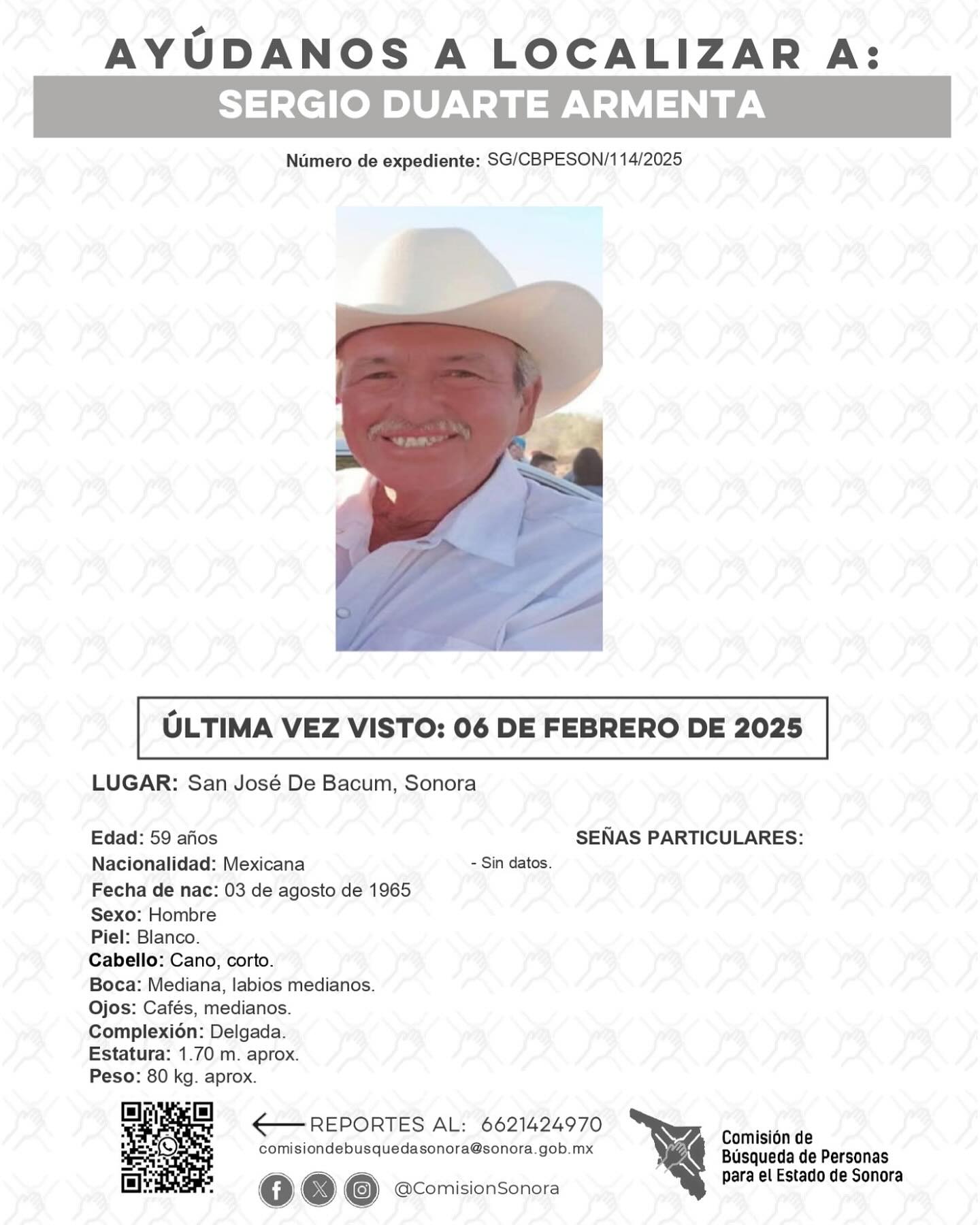 SERGIO DUARTE ARMENTA - DESAPARECIDO