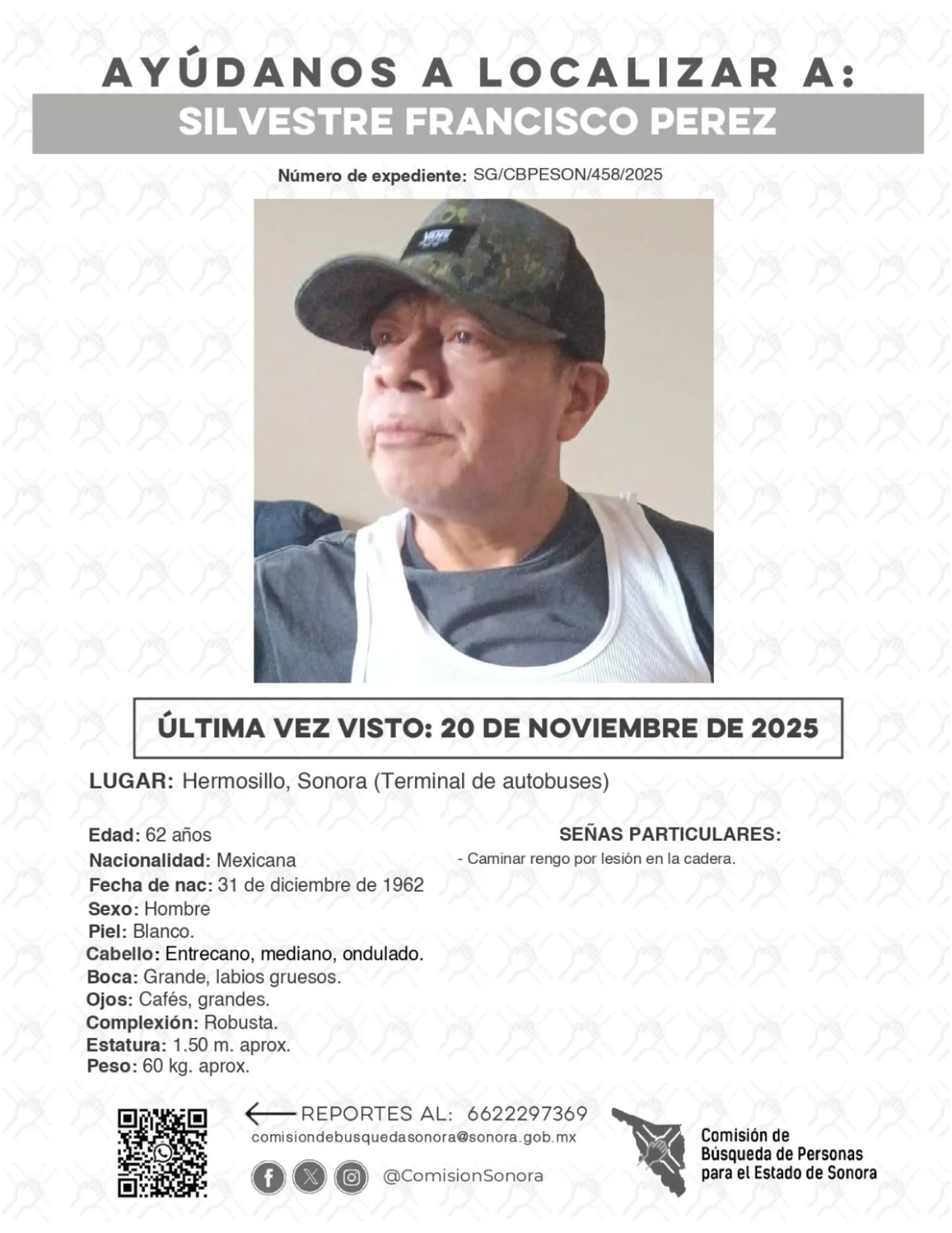 SILVESTRE FRANCISCO PEREZ - DESAPARECIDO