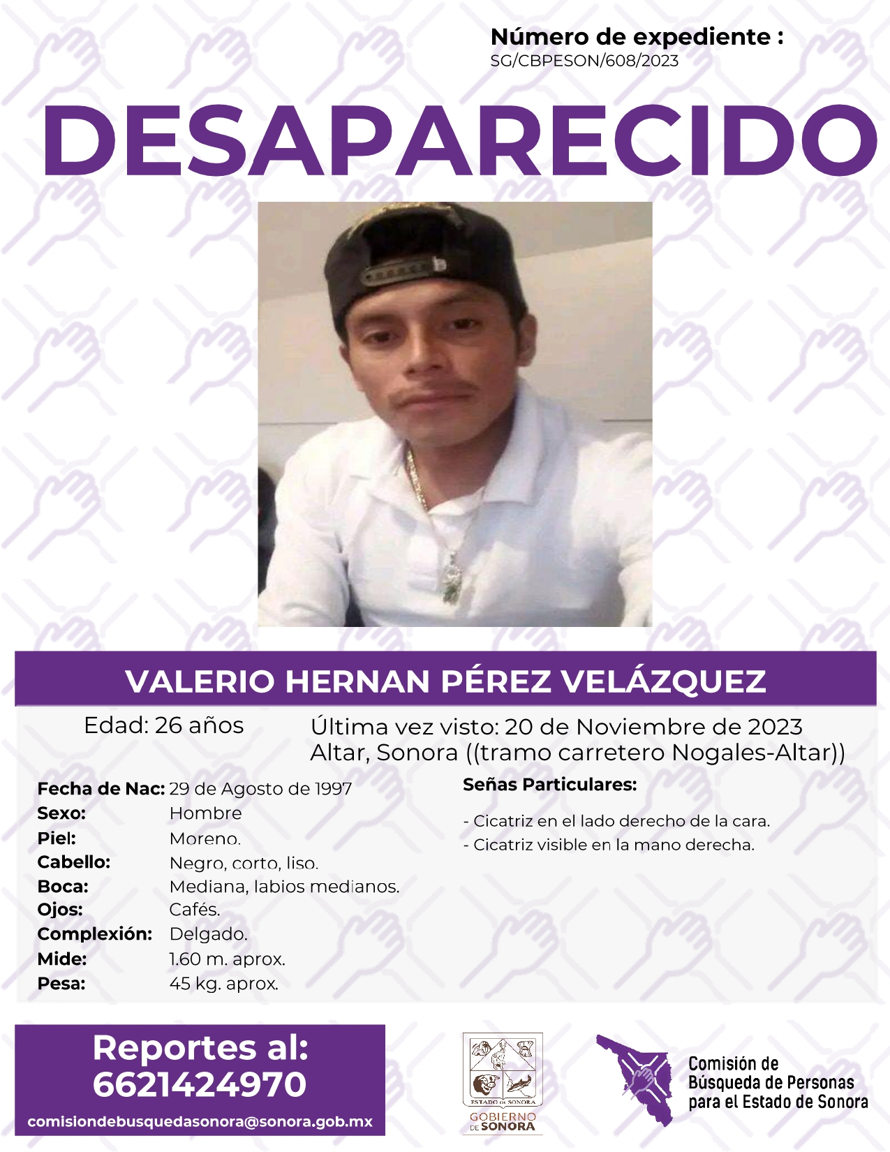 VALERIO HERNÁN PÉREZ VELÁZQUEZ - DESAPARECIDO