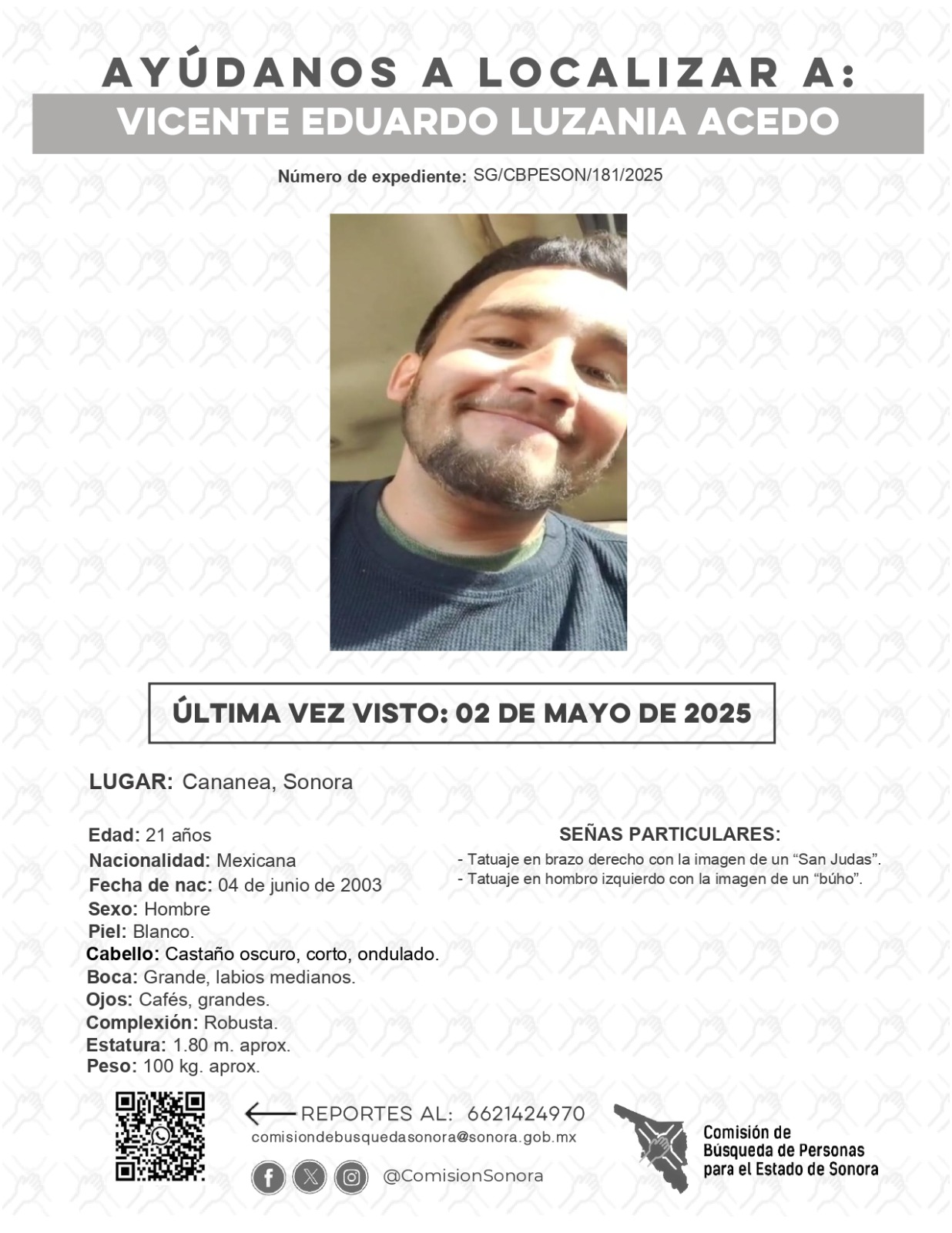 VICENTE EDUARDO LUZANIA ACEDO - DESAPARECIDO