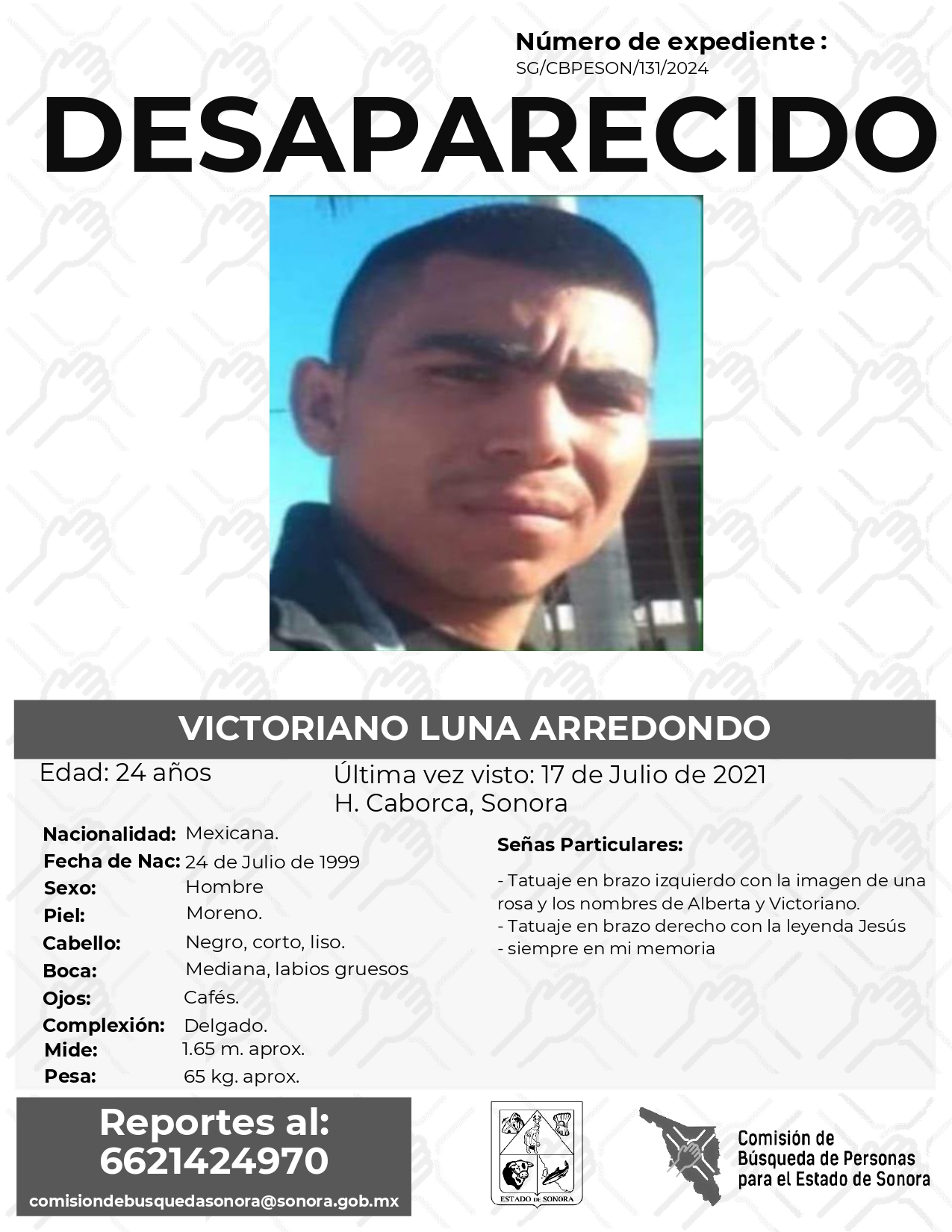 VICTORIANO LUNA ARREDONDO - DESAPARECIDO