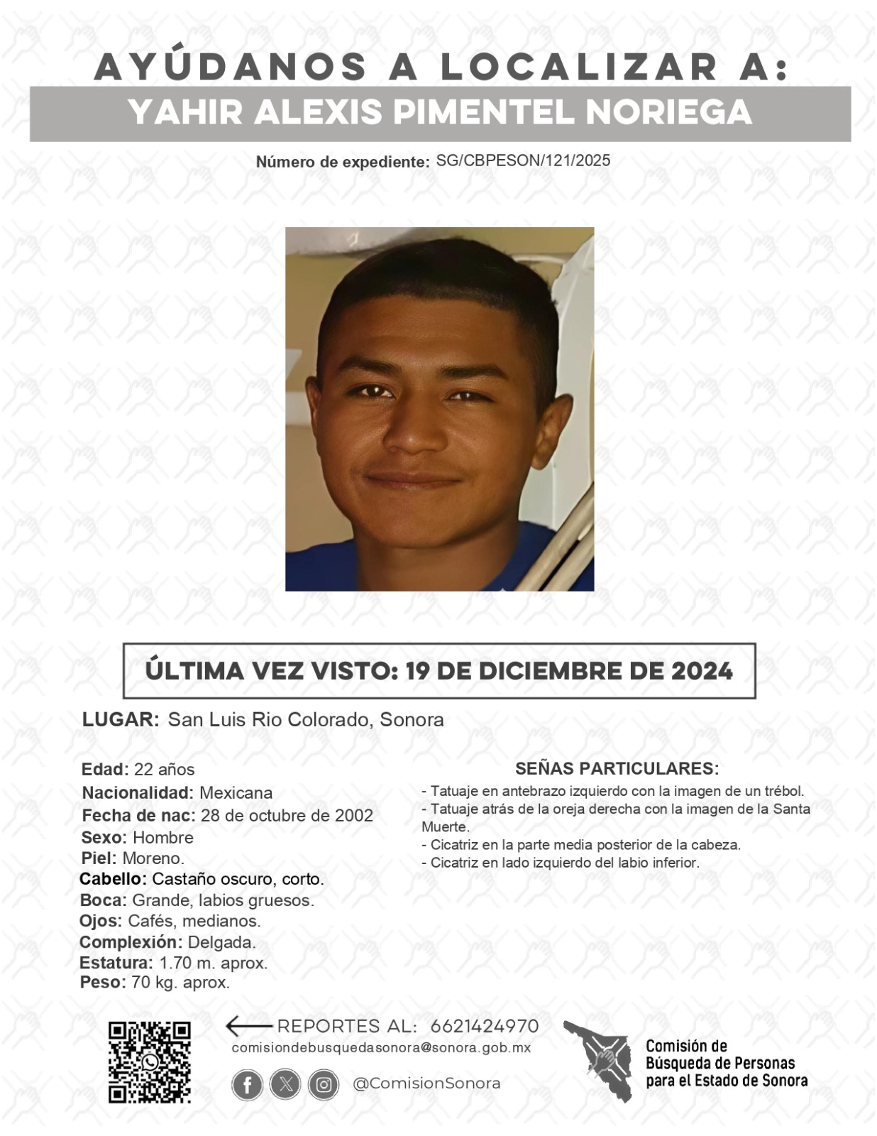 YAHIR ALEXIS PIMENTEL NORIEGA - DESAPARECIDO