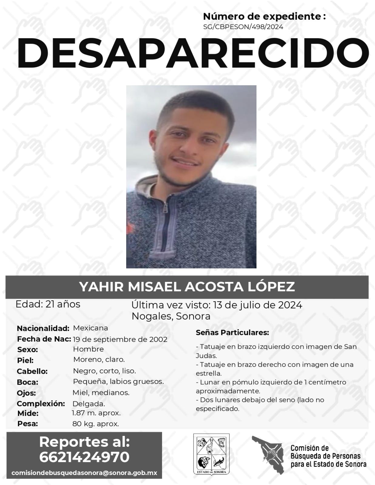 YAHIR MISAEL ACOSTA LÓPEZ - DESAPARECIDO
