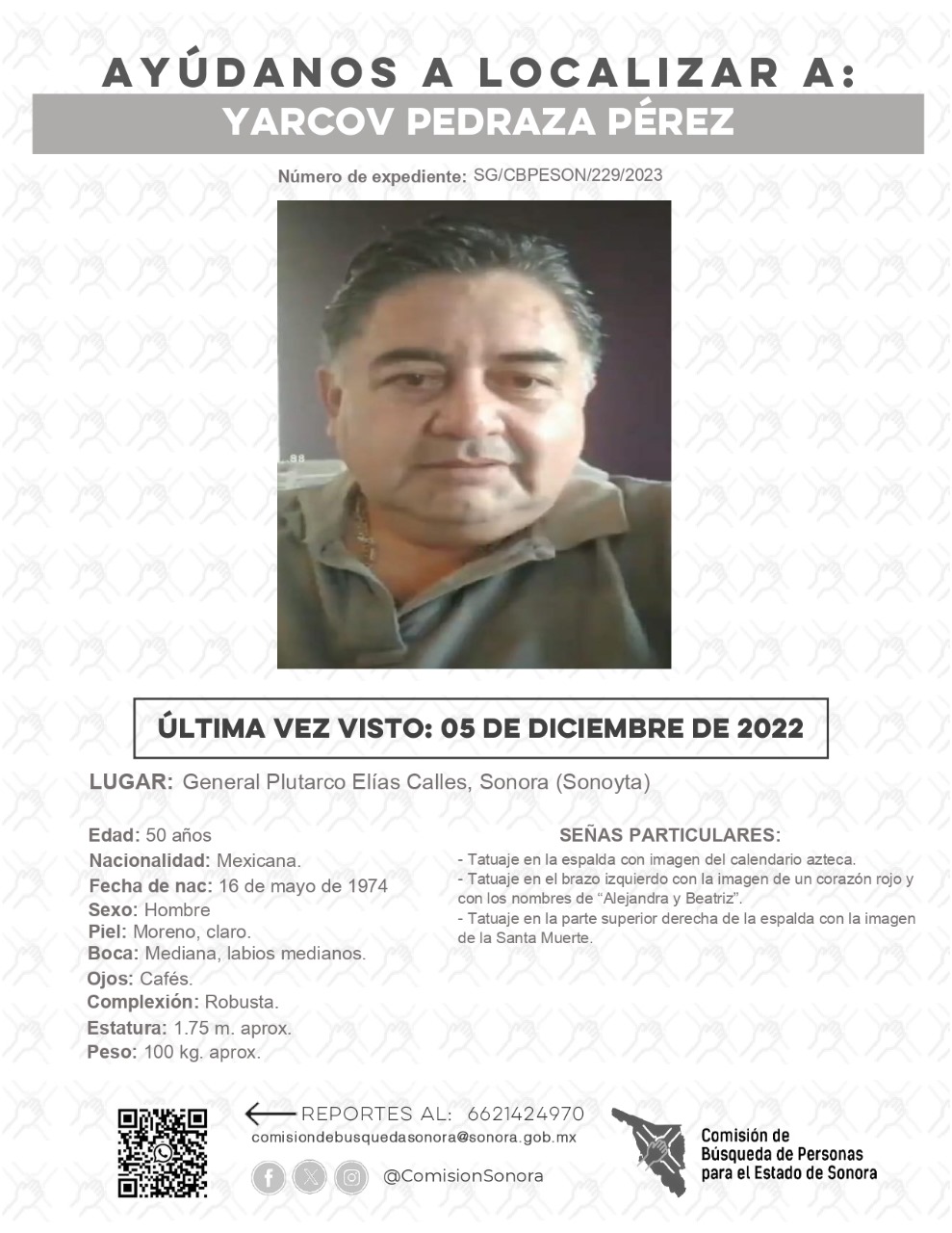 YARCOV PEDRAZA PEREZ - DESAPARECIDO