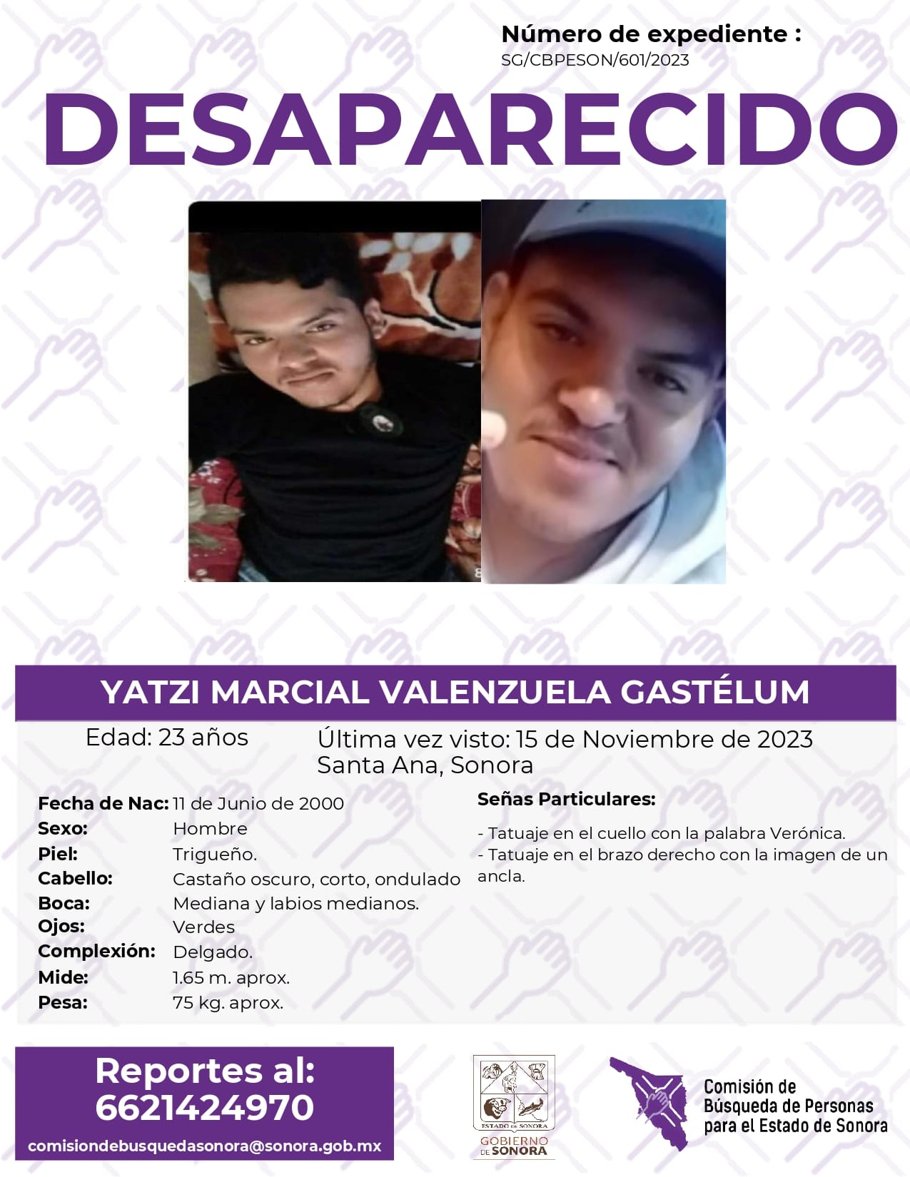 YATZI MARCIAL VALENZUELA GASTELUM - DESAPARECIDO