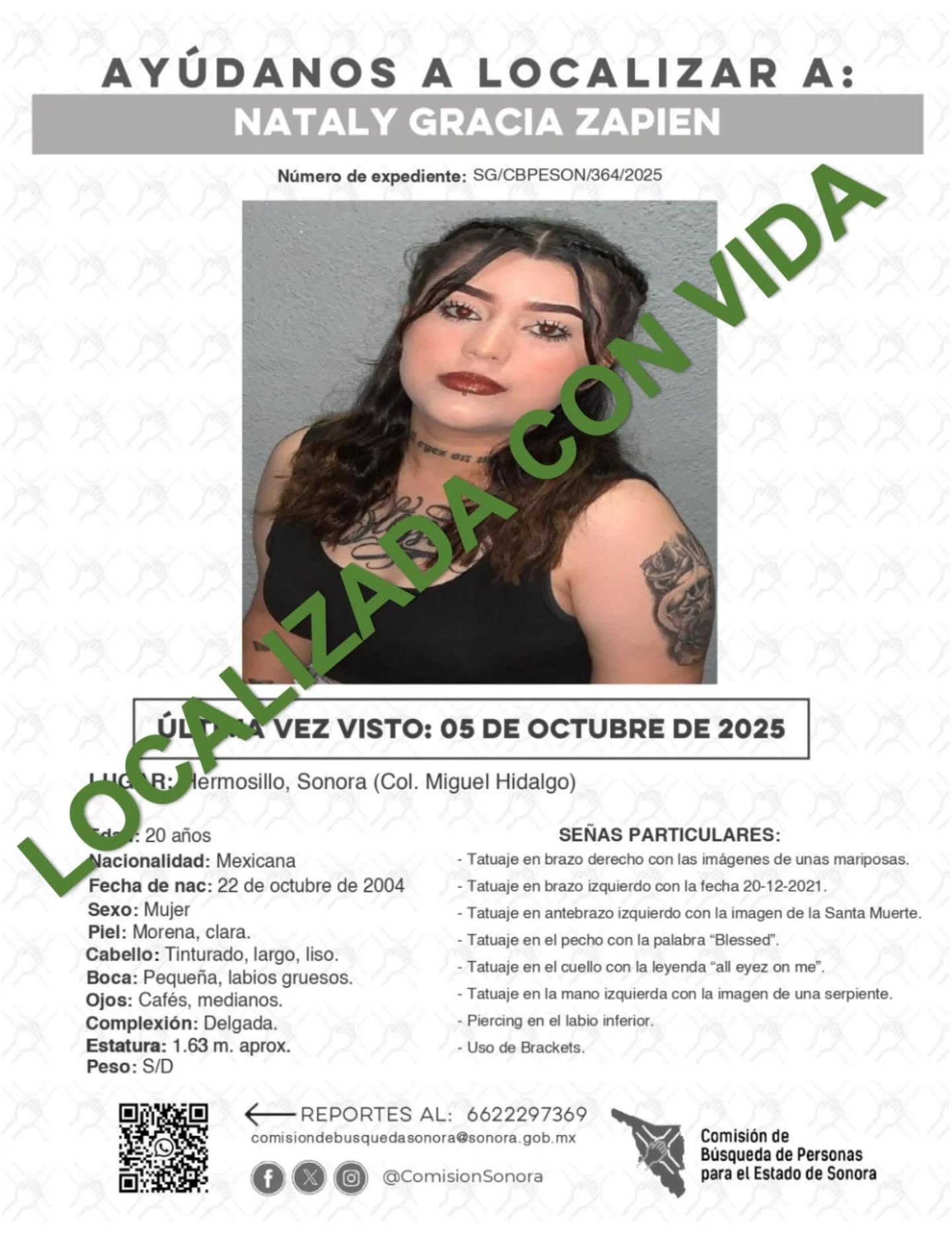 NATALY GRACIA ZAPIEN - LOCALIZADA CON VIDA