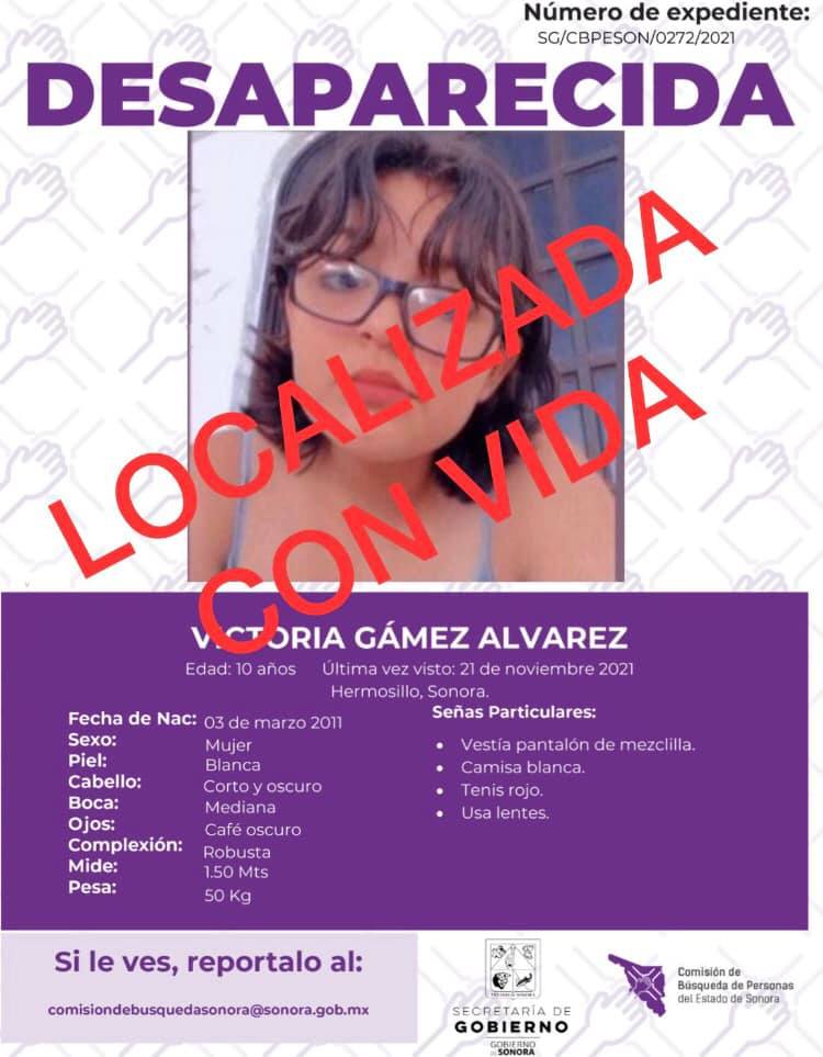 VICTORIA GAMEZ ALVAREZ - LOCALIZADA CON VIDA