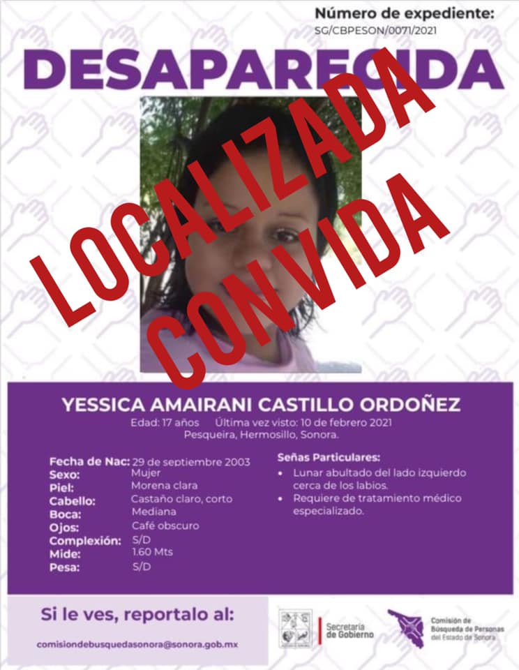 YESSICA AMAIRANI CASTILLO ORDOÑEZ - LOCALIZADA CON VIDA