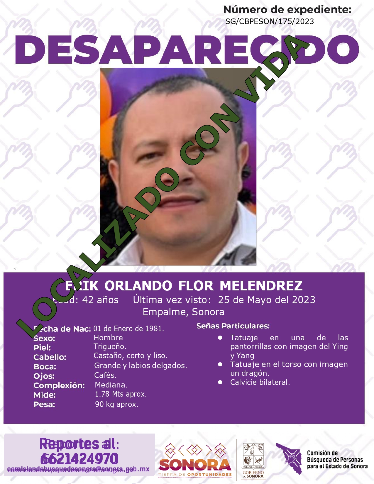 IGNACIO REYES RUIZ - FAMILIA LOCALIZADA